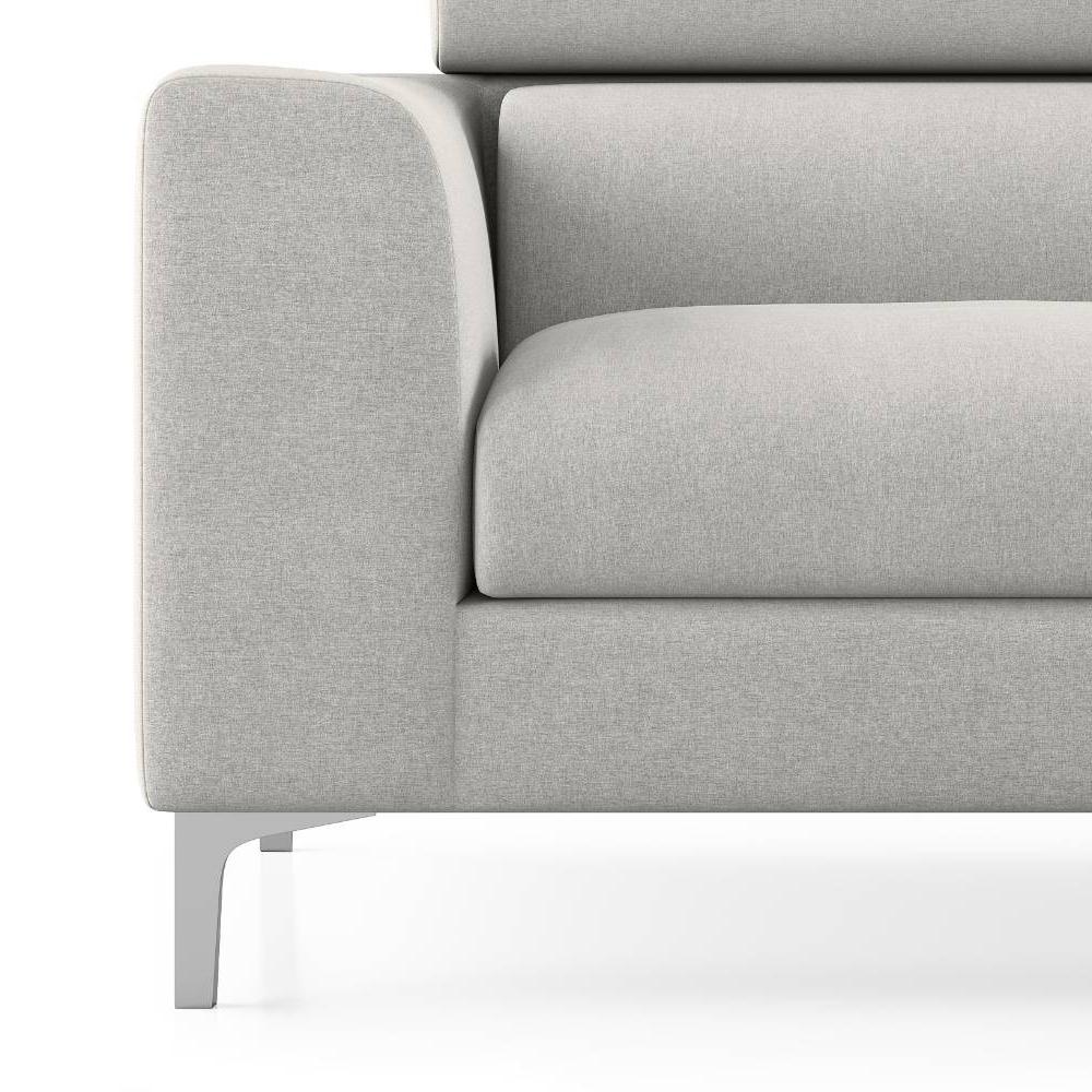 Chelsea Right Aligned 3 Seater Sectional Fabric Sofa (Vapour Grey)