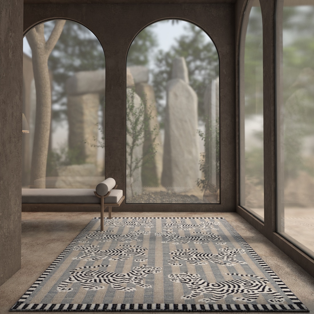Jaipur Rugs Soft Striped Wool Polyester Dhurrie Rug White 6x8 ft - Jaipur Rugs
