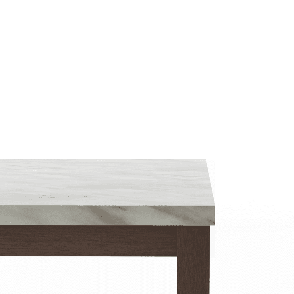 Matteo Stone 4 Seater Dining Table In Dark Walnut Finish