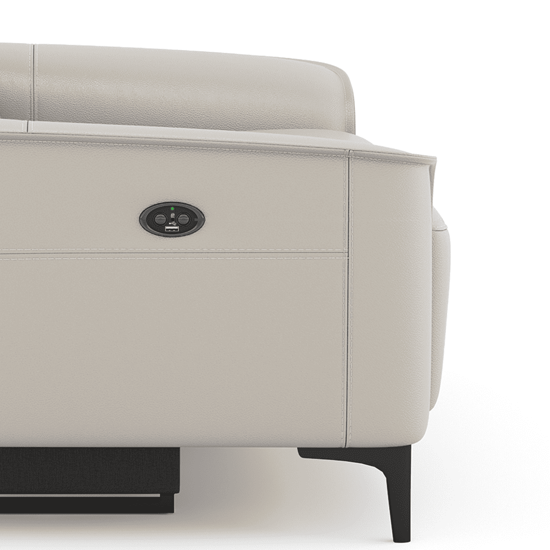 Molto Leather Recliner in Grey Colour