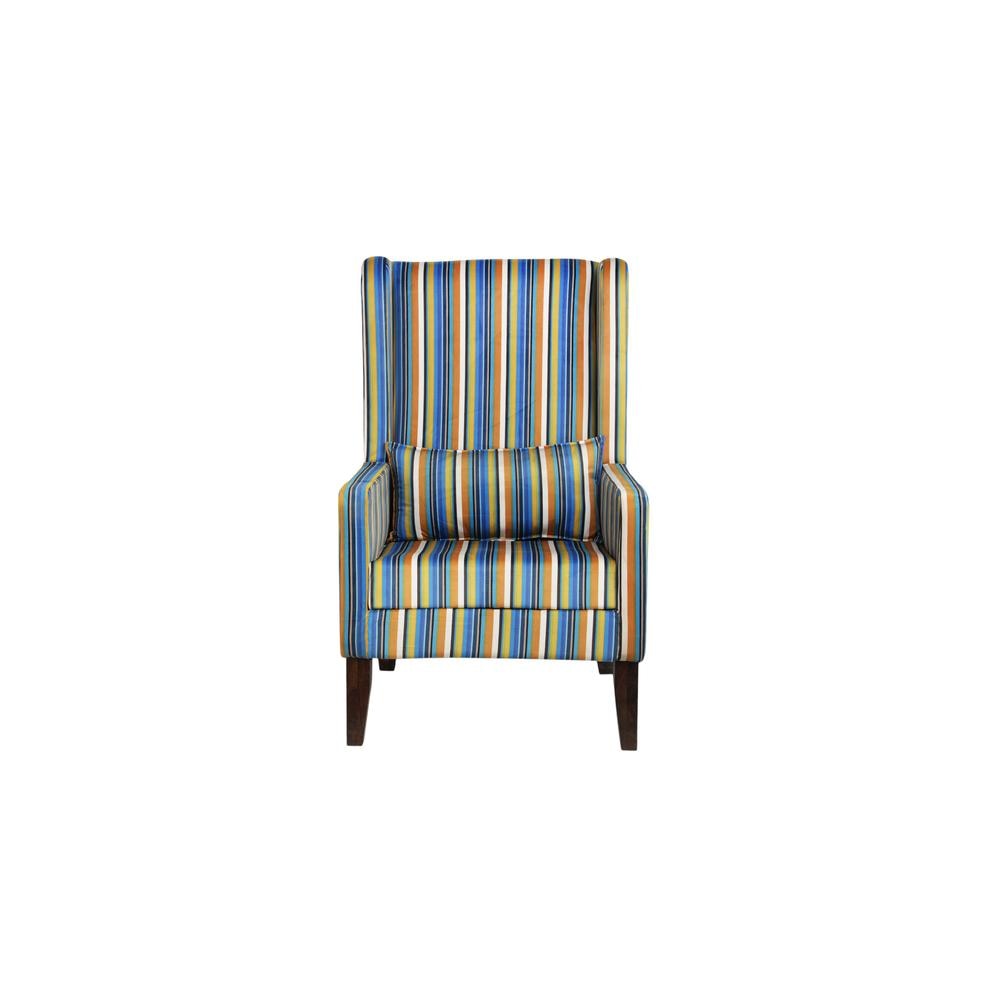 Euporia Solid Wood Lounge Chair In Multicolour