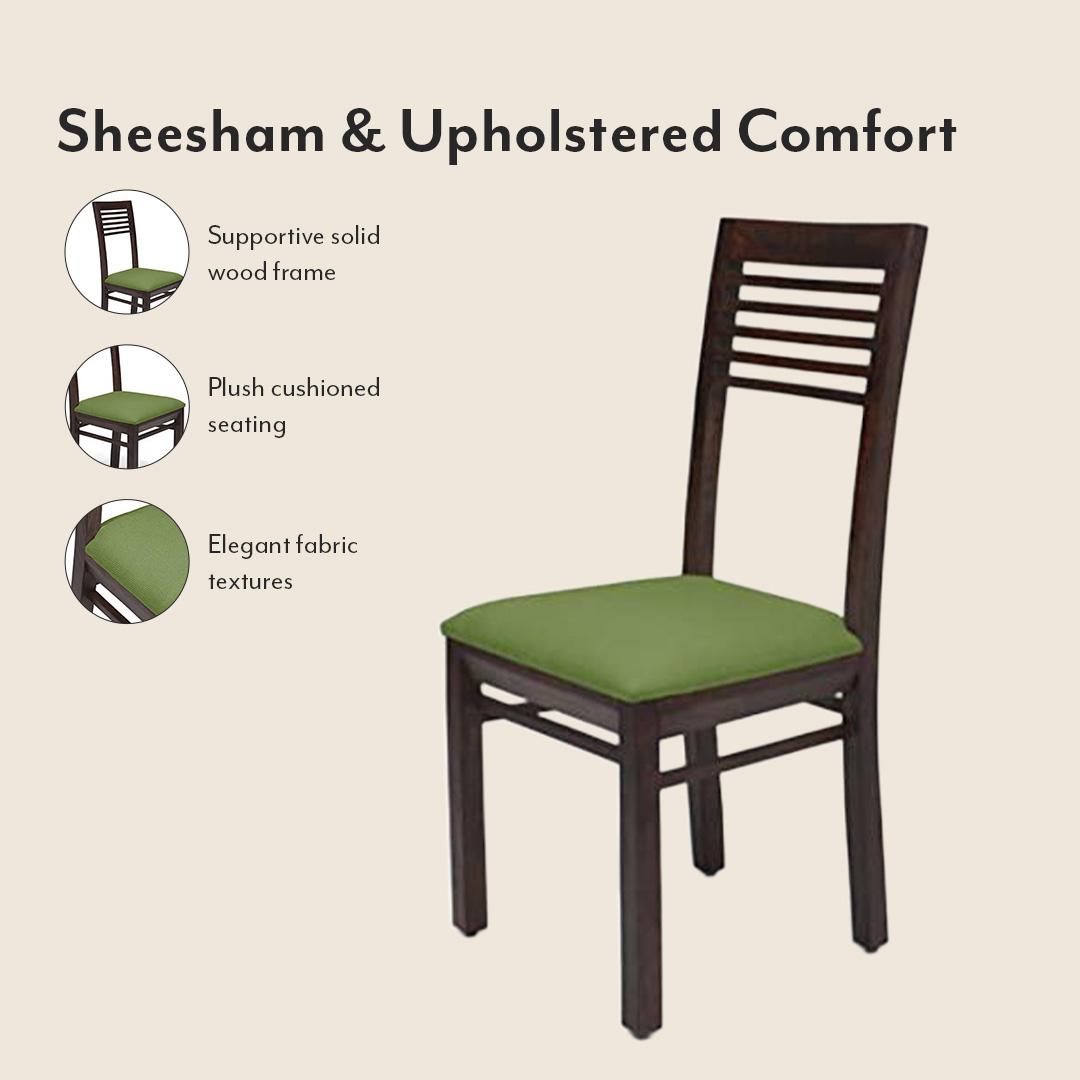 Arabia Zella Solid Wood 6 Seater Dining Table With Set Of 6 Chairs