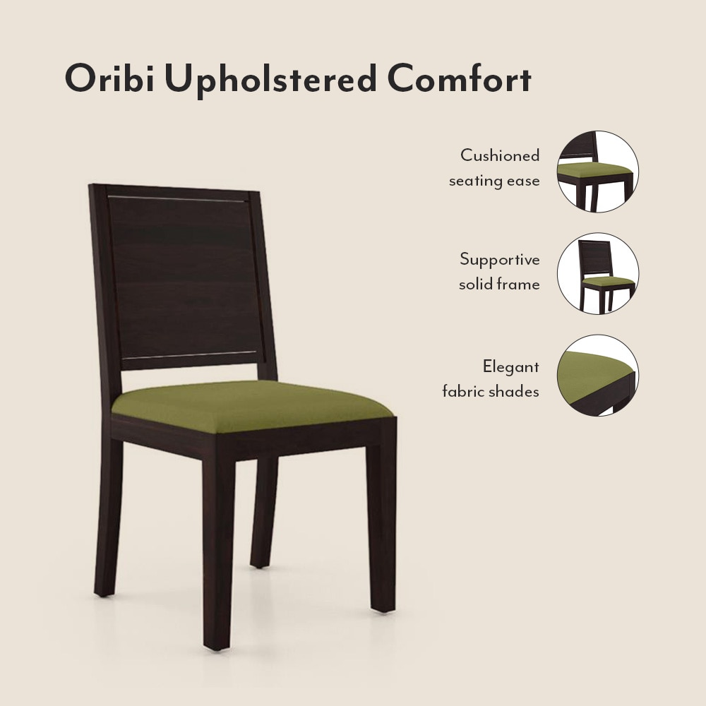 Arabia - Oribi 4 Seater Storage Dining Table Set (Colour- Avocado Green , Finish- Mahogany)