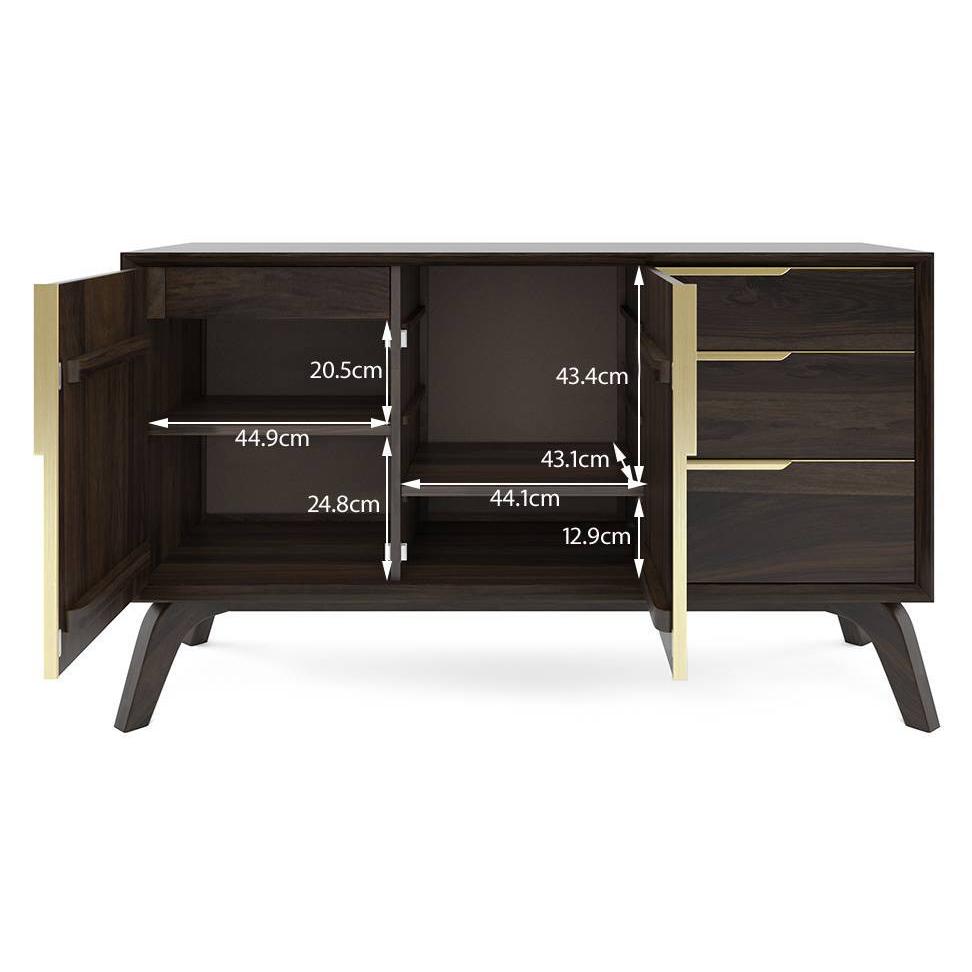 Taarkashi Solid Wood Sideboard in American Walnut Finish