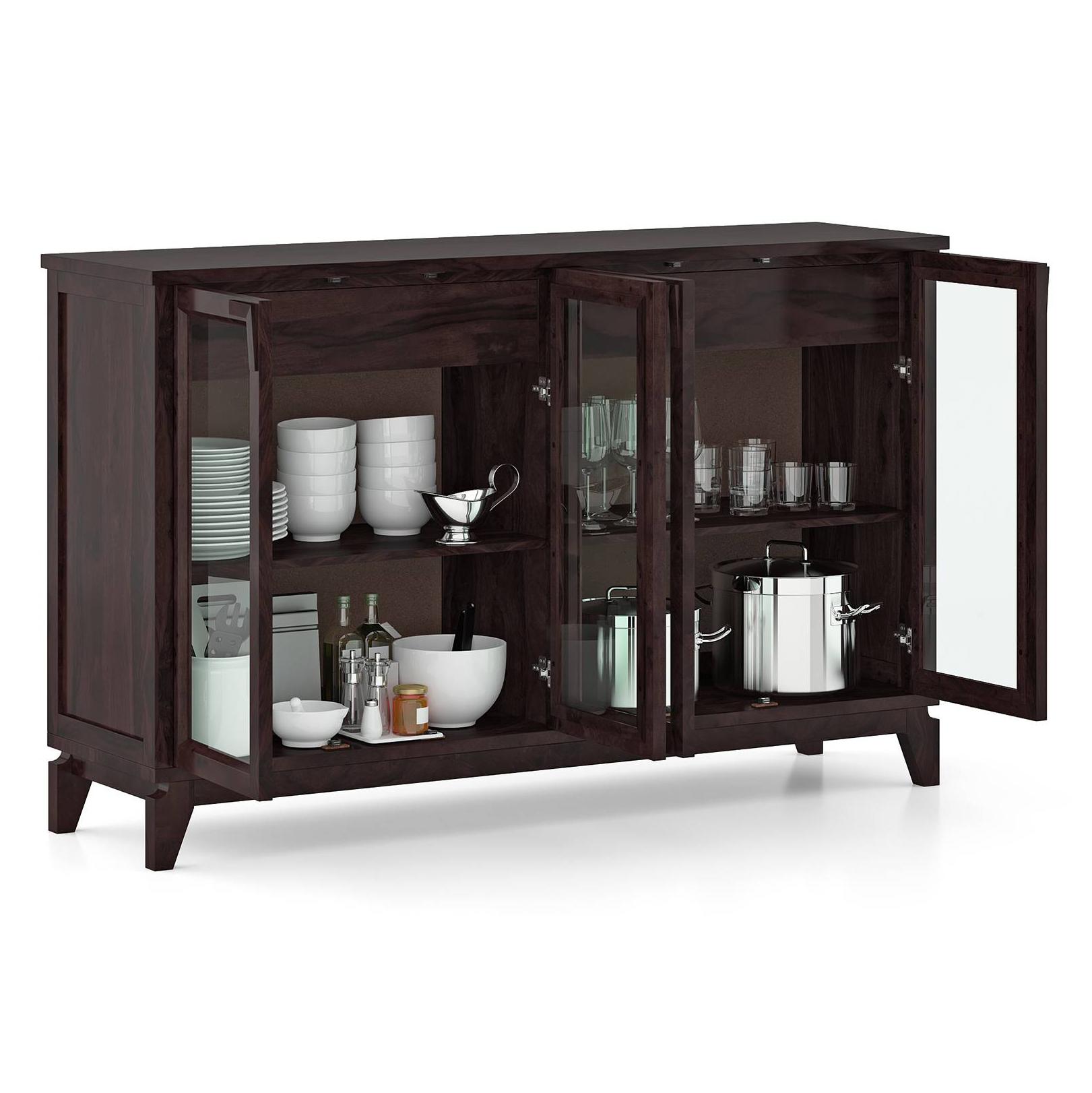 Akira XL Solid Wood Sideboard in Mahogany Finish