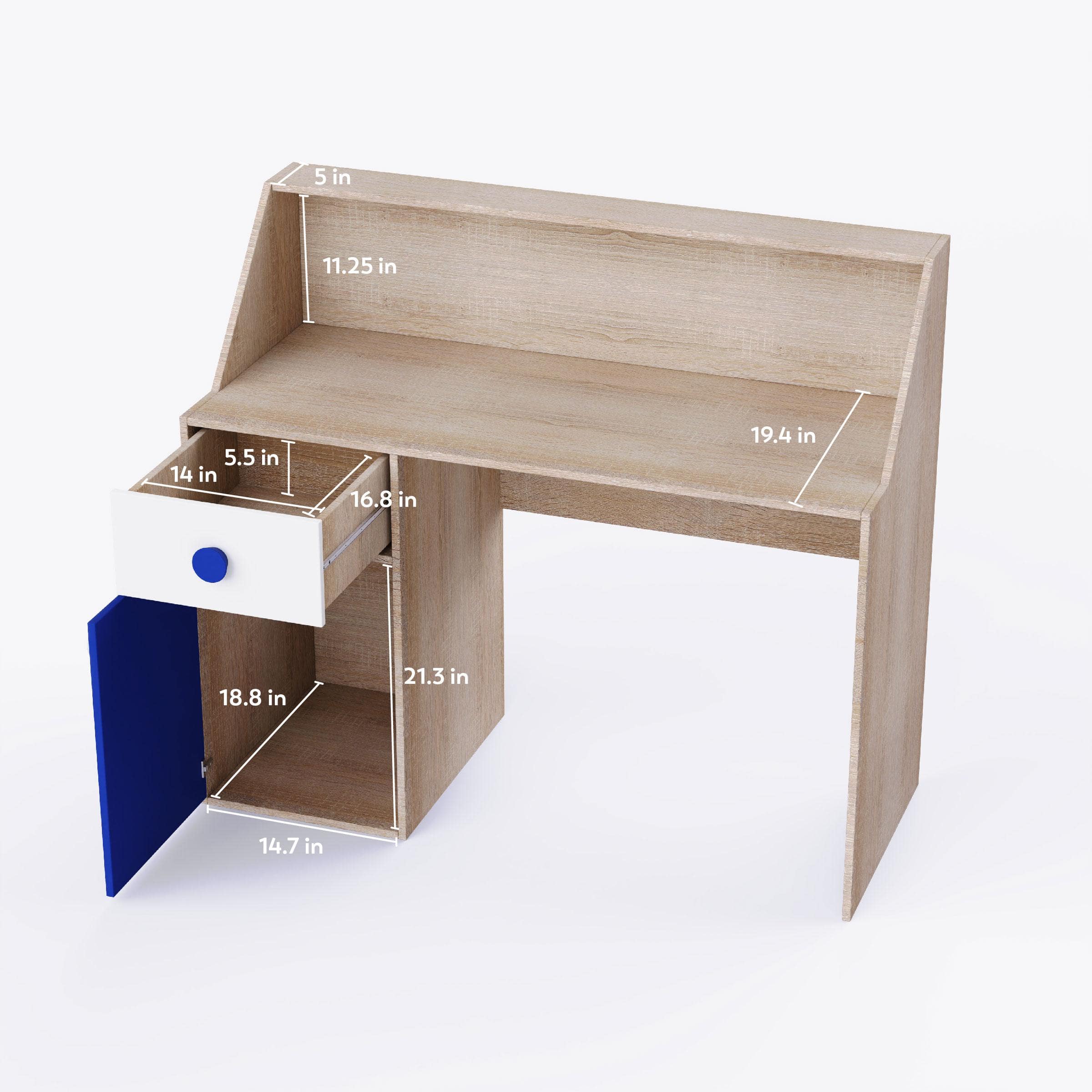 Elementary Study Table In Oak Colour