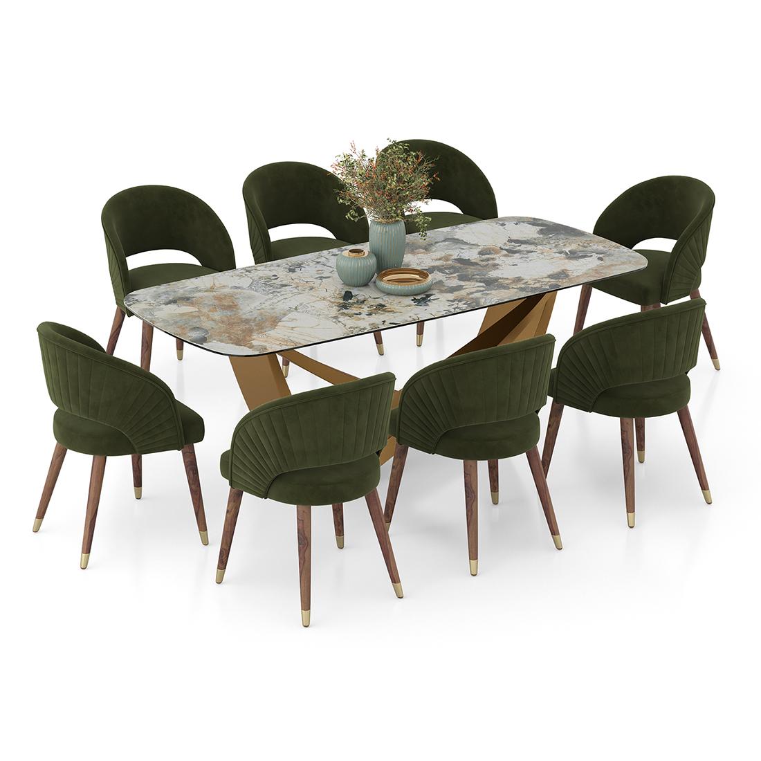 Paloma 8 Seater Spanish Ceramic Dining Table with Celia Dining Chair