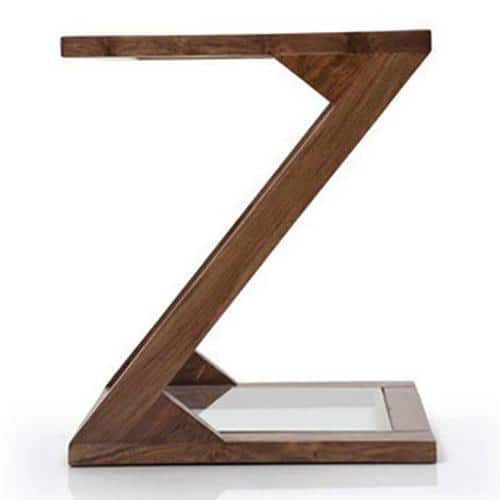 Zeta Solid Wood Side Table in Teak Finish
