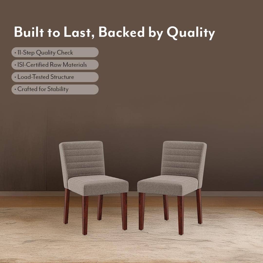 Ludo Upholstered Dining Chair In Shitake Beige Fabric