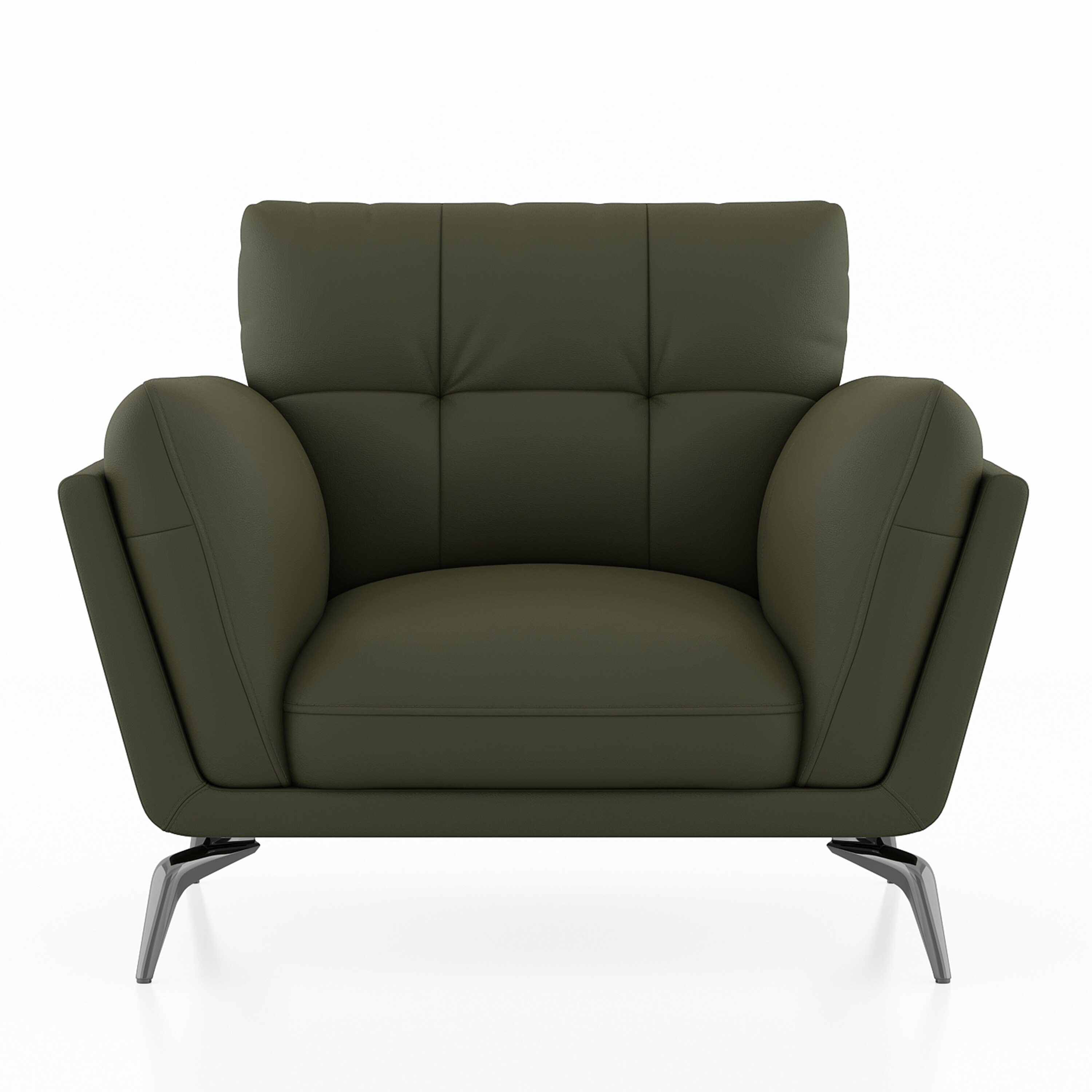 Vetra 1 Seater Leather Sofa In Olive