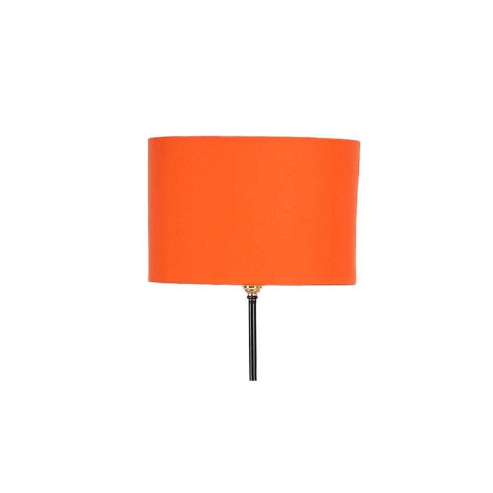 Storm Orange Fabric Floor Lamp with Black Iron Base