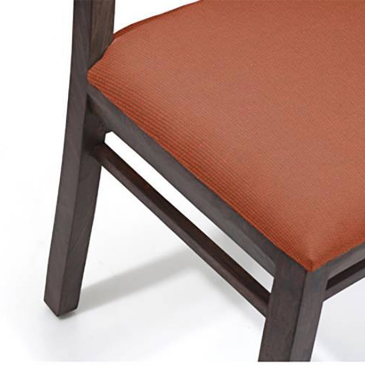 Brighton Zella Solid Wood 4 Seater Dining Table With Set Of 4 Chairs (Colour- Burnt Orange , Finish- Mahogany)