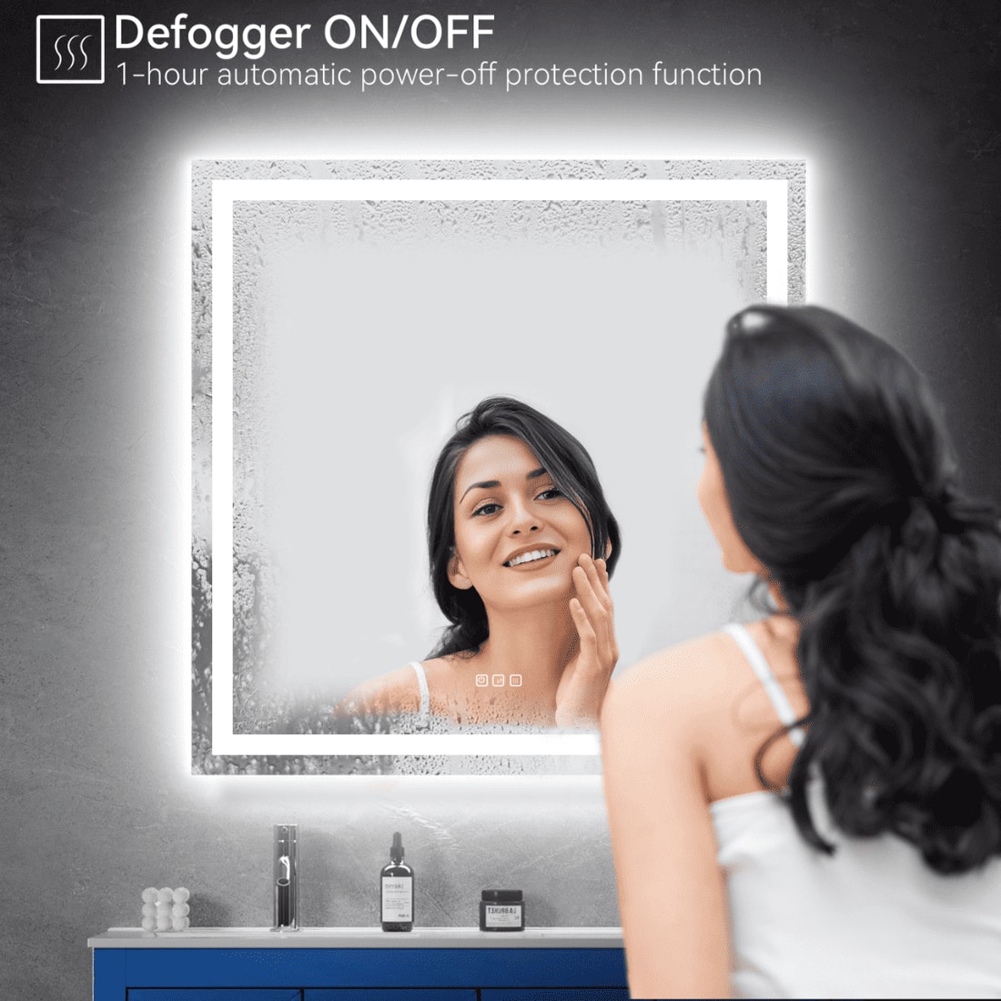 Square LED Mirror  Illuminated  Mirror with Light Border