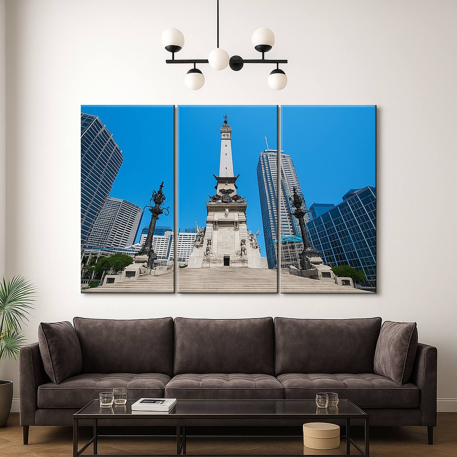 Truss Pieces Blue White Soldiers Sailors Indianapolis Canvas Wall Prints Set of 3 Multicolor Matte
