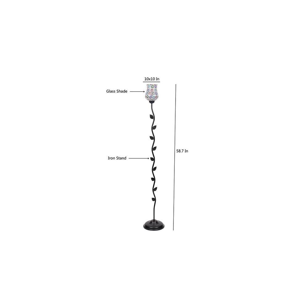 Stafford Black Glass Shade Floor Lamp