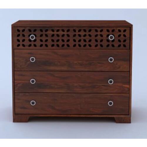 Ridge Solid Wood Bookshelf in Teak Finish