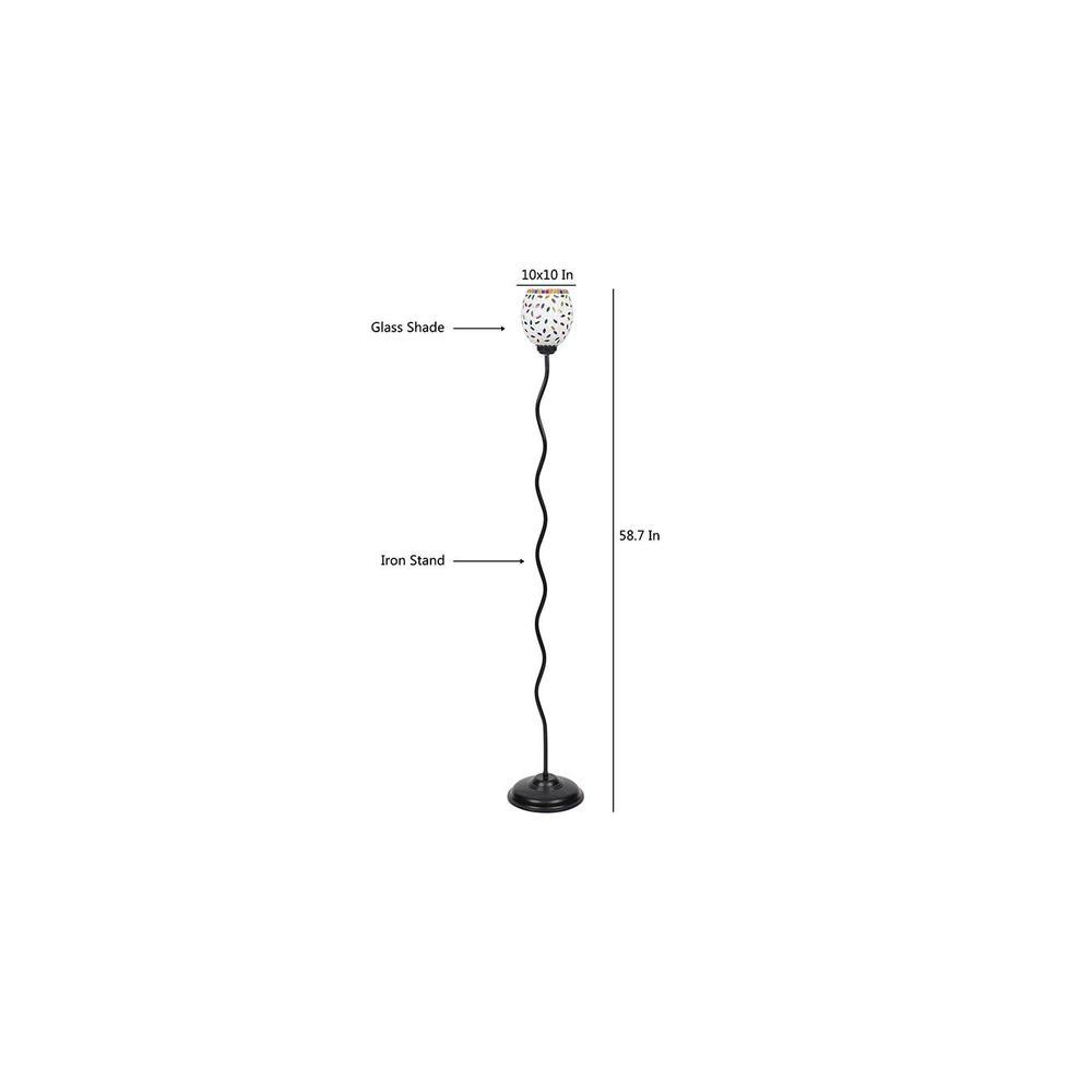 Maitland Black Glass Shade Floor Lamp