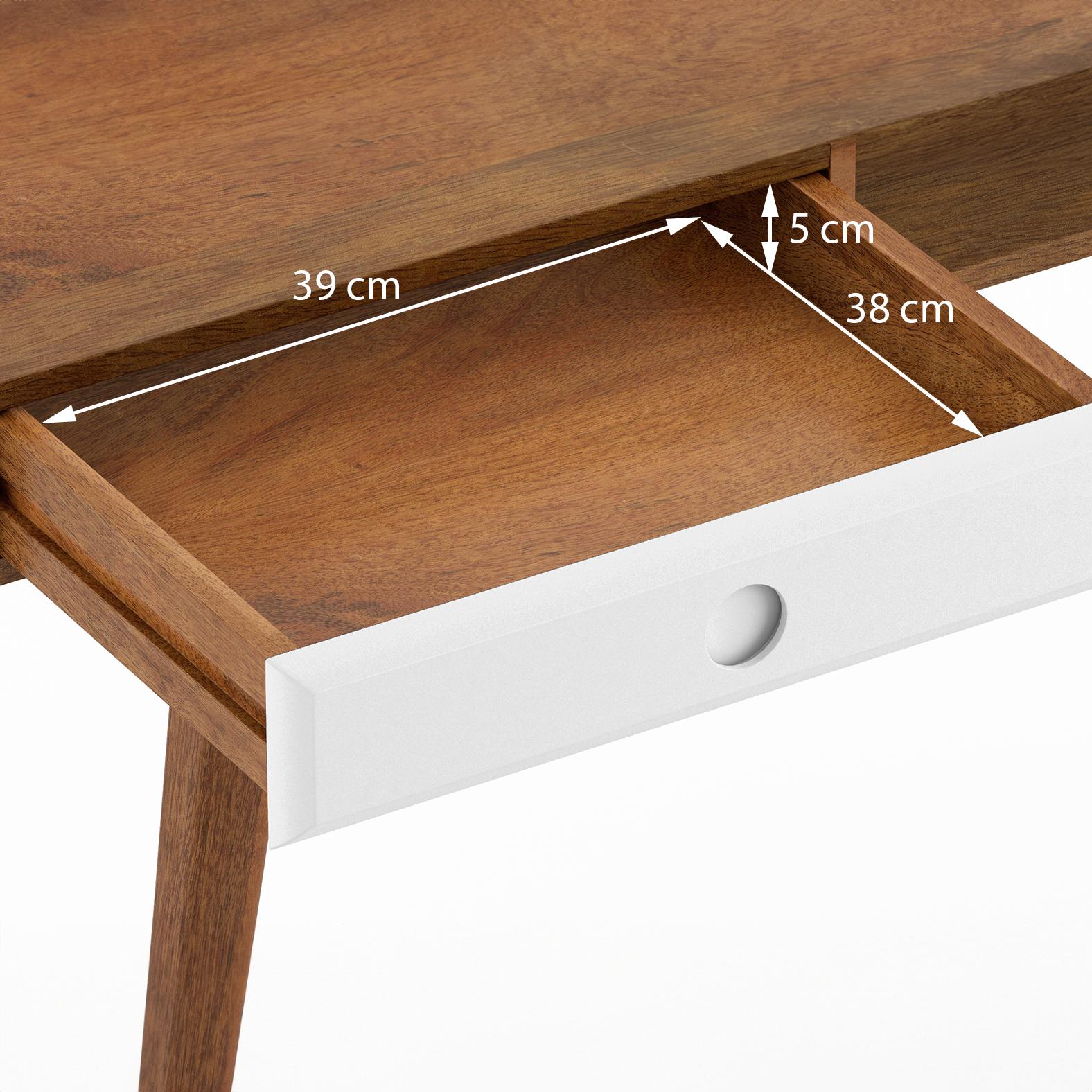 Roswell Solid Wood Study Table in Amber Walnut Finish