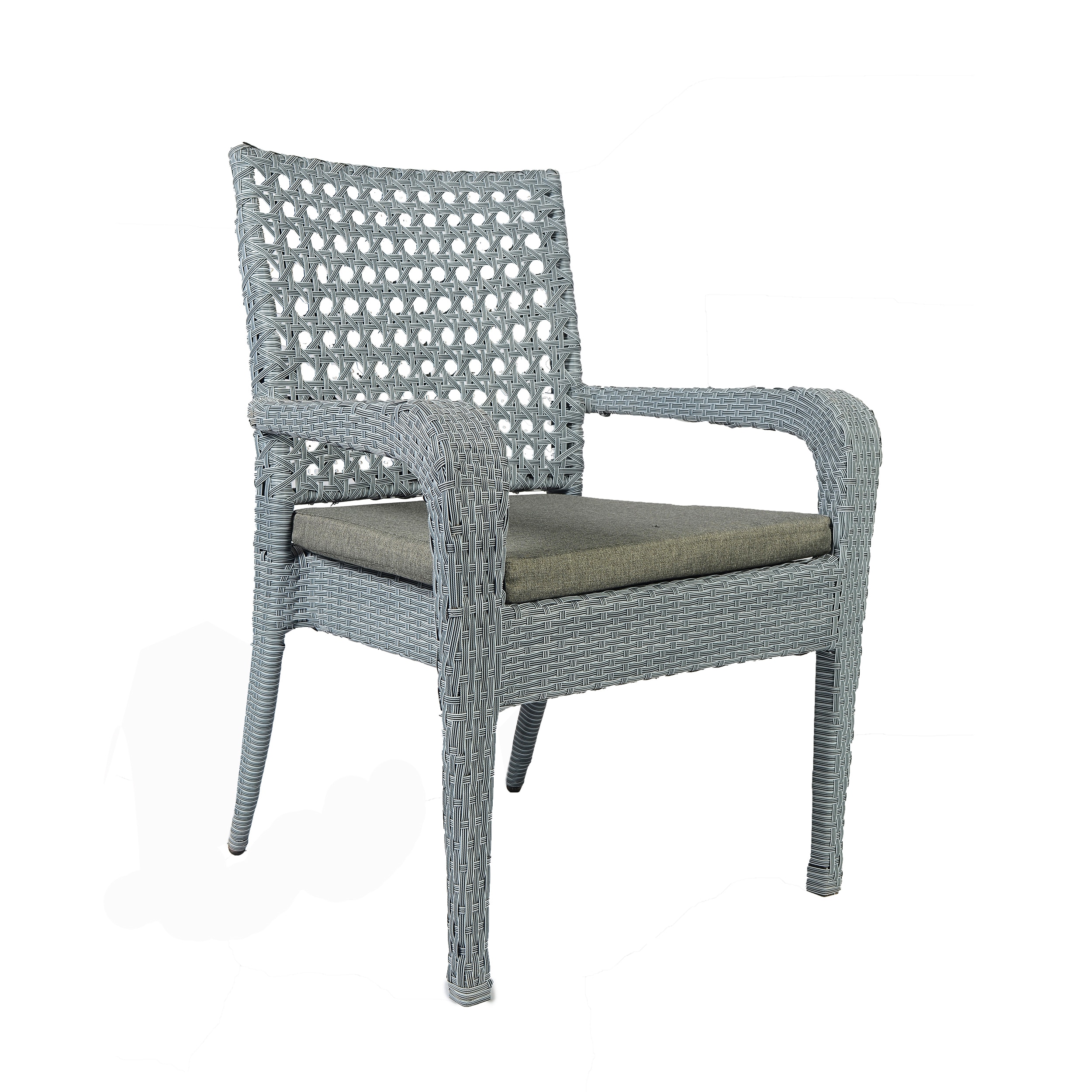New Castle Wicker Chair In Grey Dual Tone Finish