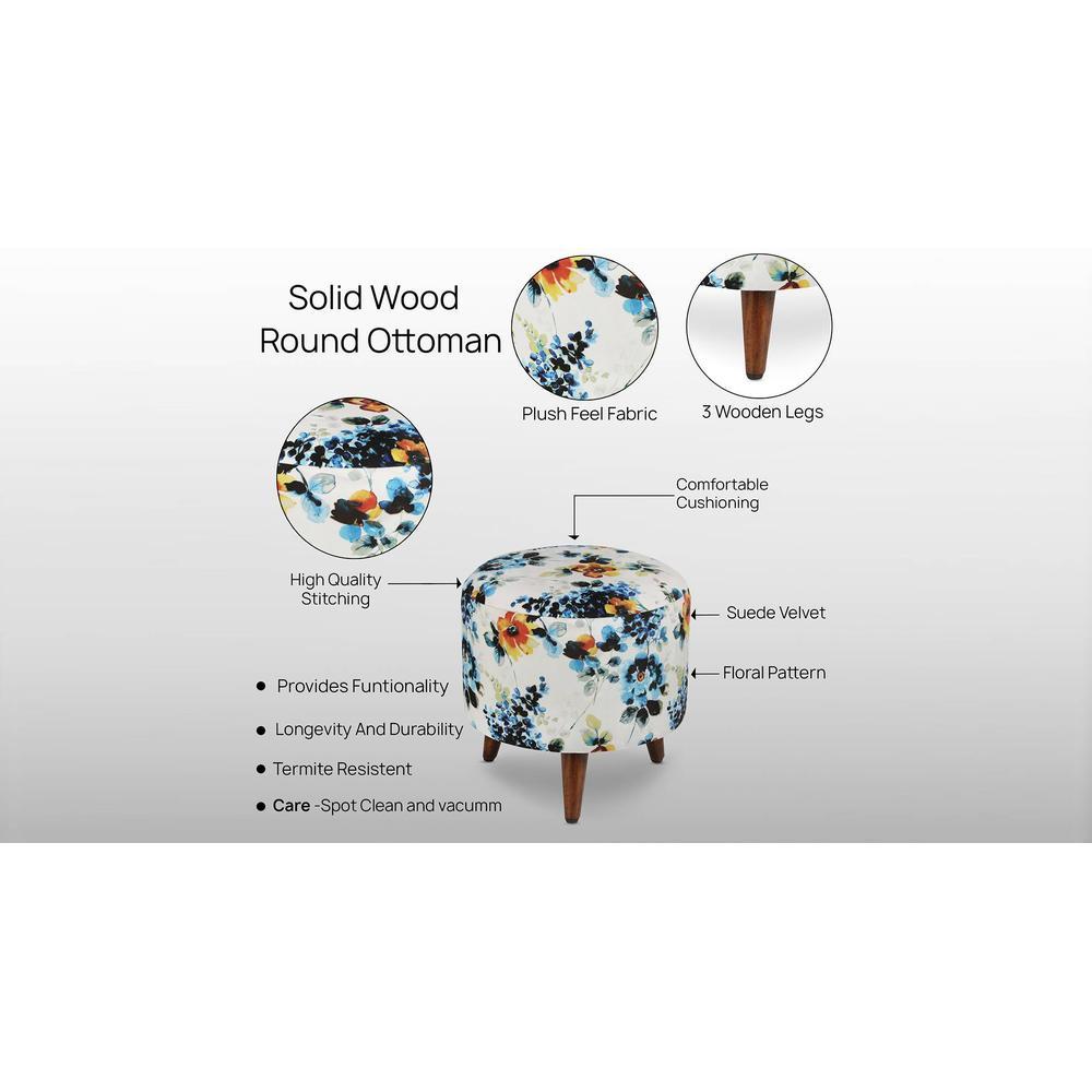 Evangeline Solid Wood  Ottomon in  Multicolor Colour