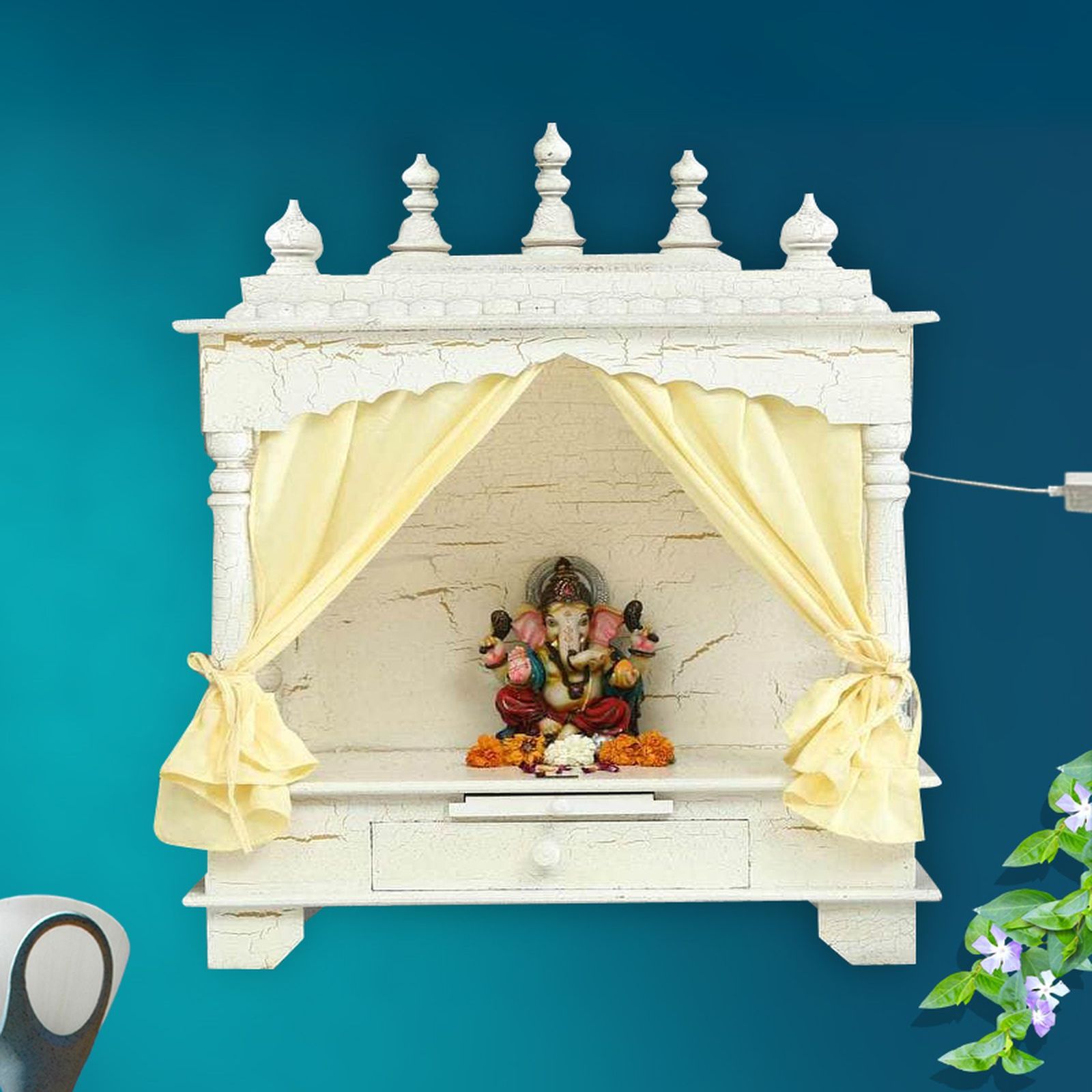 D'Dass Sheesham and Mdf Wooden Home Temple For Pooja Mandir For Home - D'DASS
