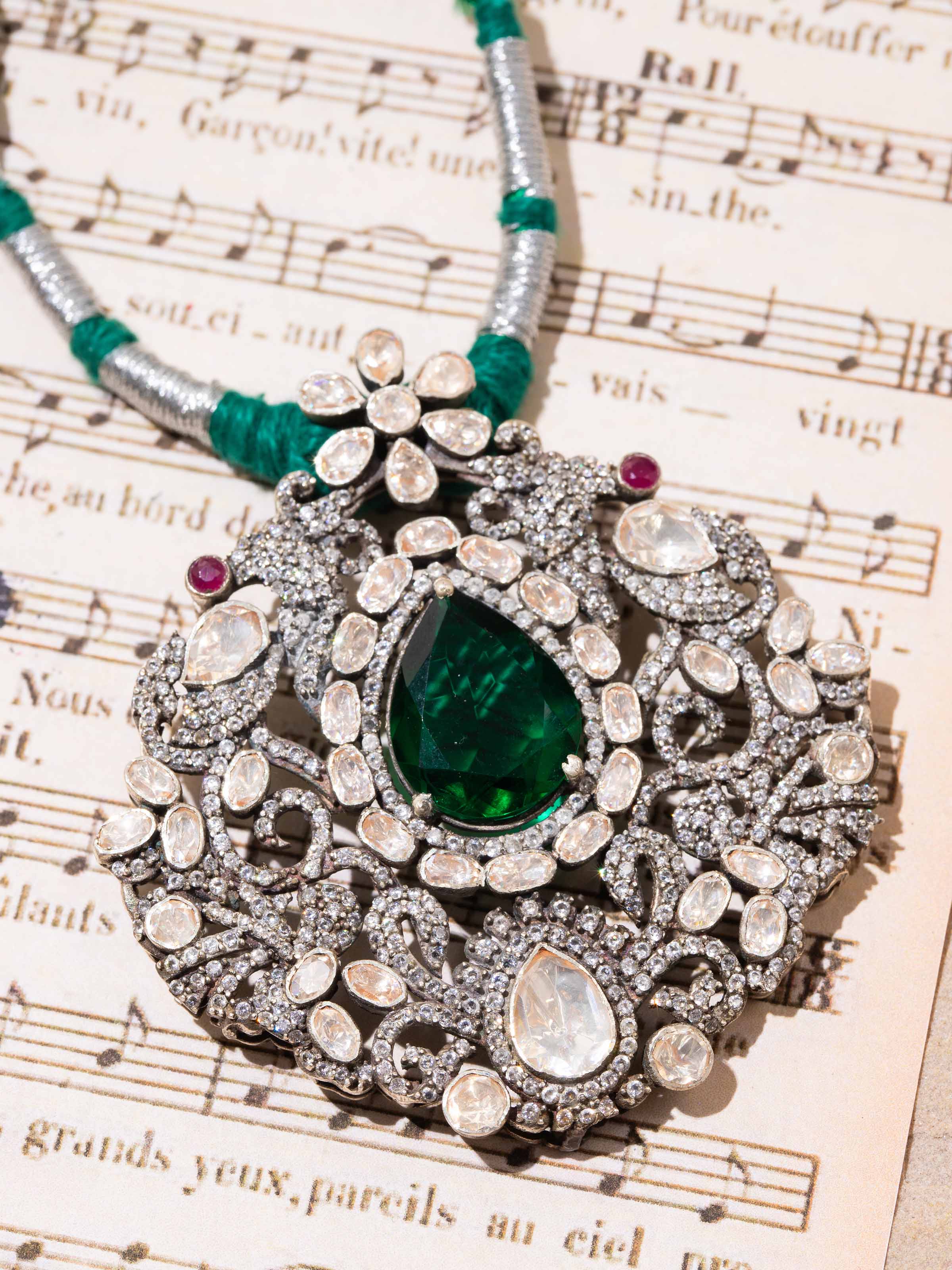 Detailed shot focusing on texture and finishing of the collar