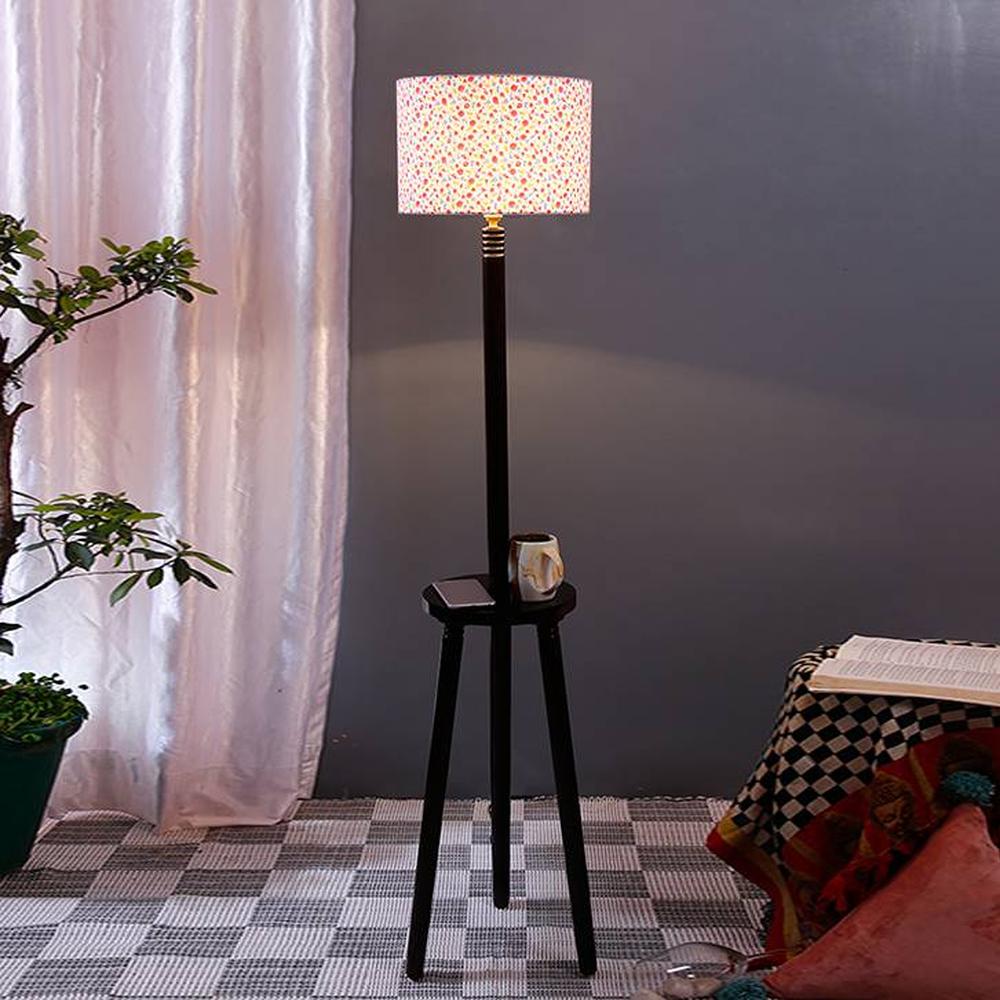 Gwenaelle Multicolour Cotton Shade Floor Lamp
