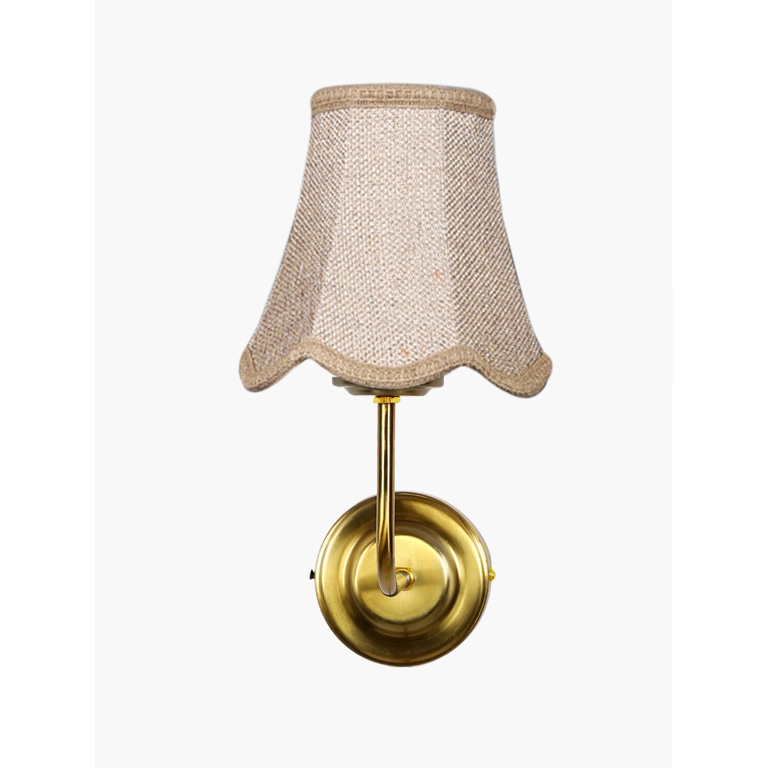 Devansh Gold Wall Mounted Lamp With Beige Jute Shade