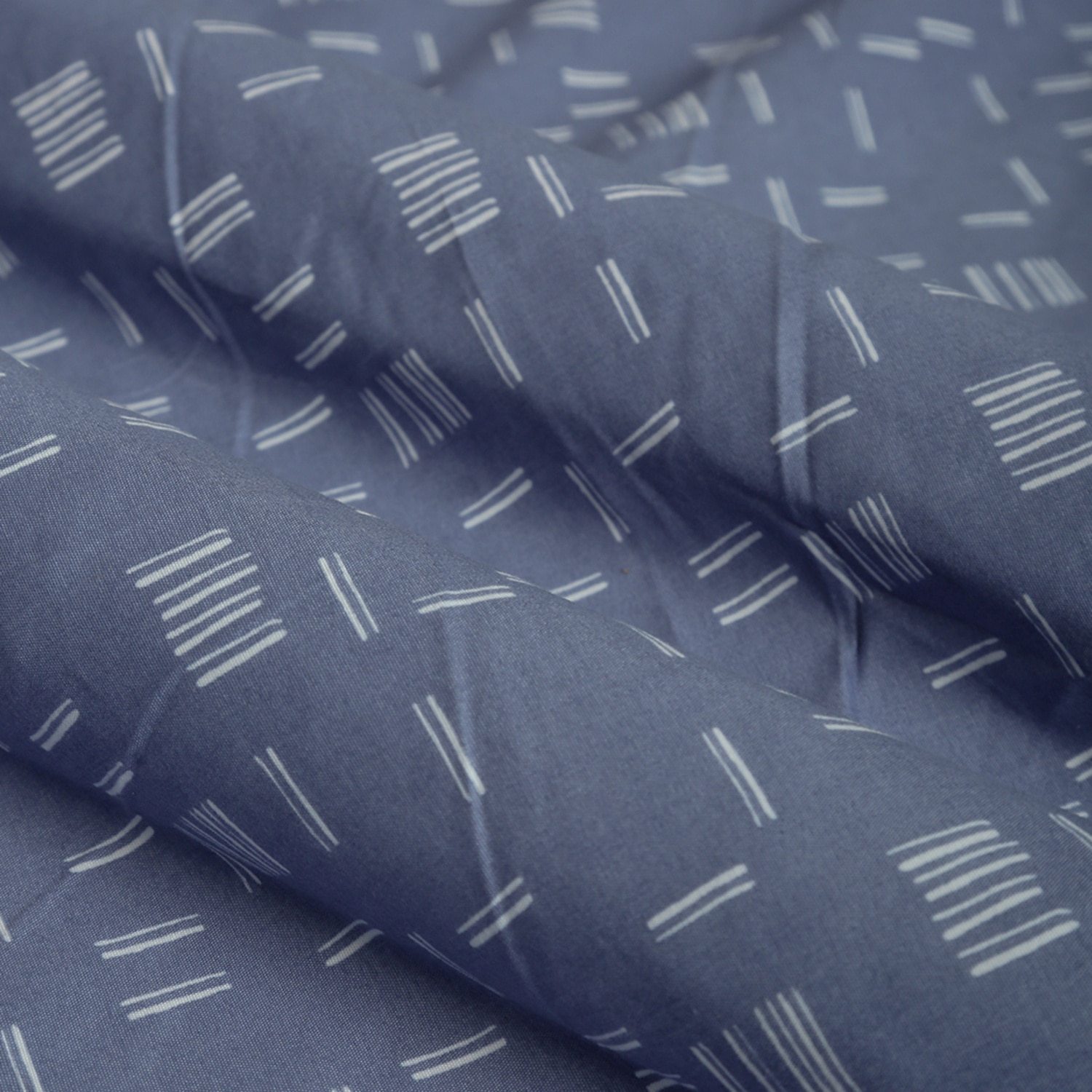 Blue Abstract 180 TC Fitted 1 King  Bedsheet with 2 Pillow Covers