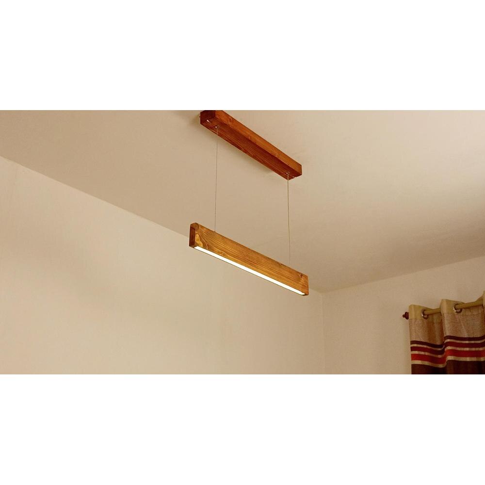 Slimline 24 Brown Wooden LED Hanging Lamp