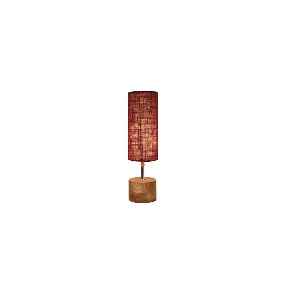 Rosalie Maroon jute & solid wood table lamp