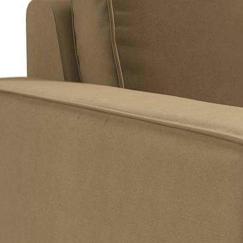 Apollo Compact Sofa (Colour : Fawn Velvet, Cushion : Hard, Back Type : High Back, Seating Capacity : Right Aligned 3 Seater + Right Aligned Chaise + Ottoman)