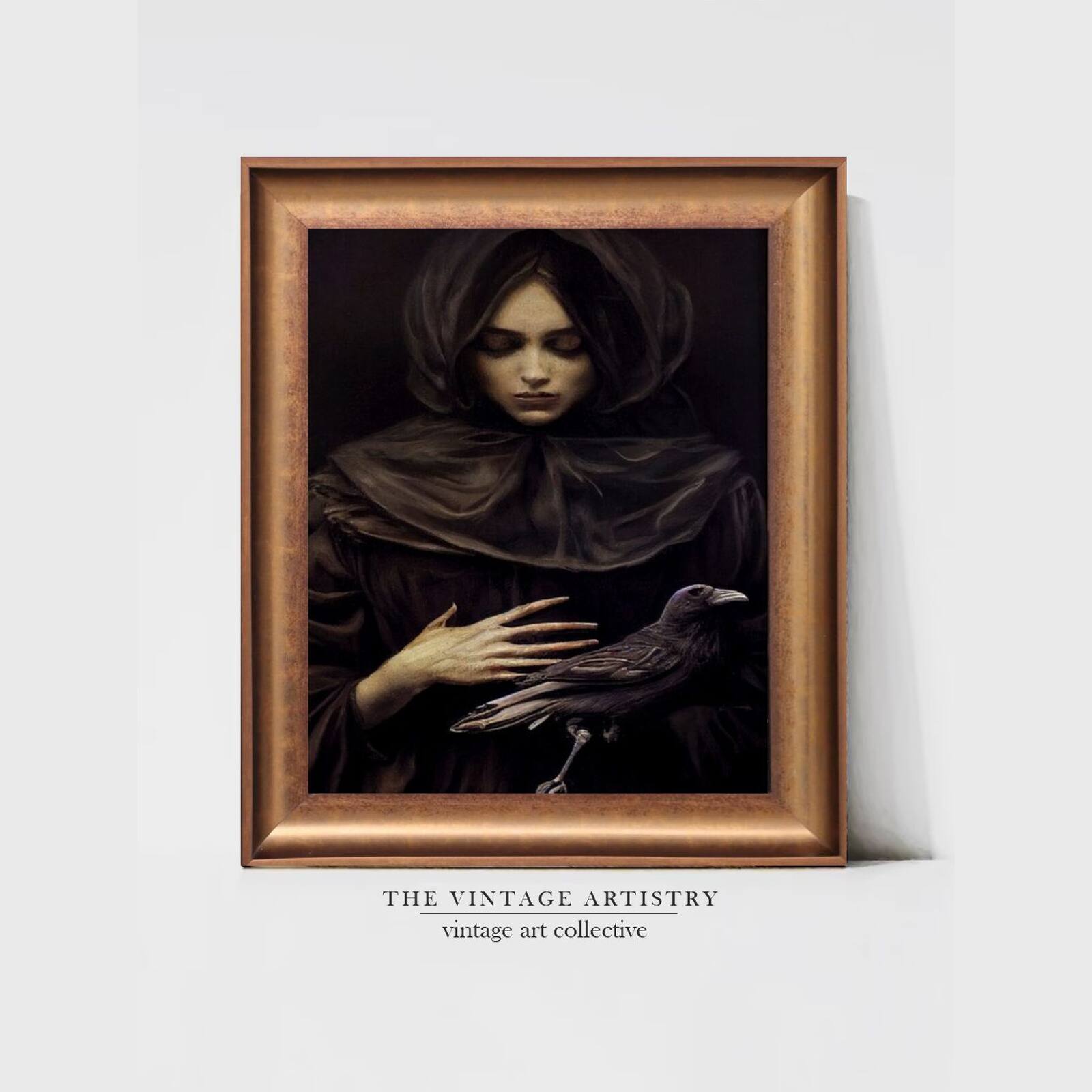 Artistry Black Victorian Witch Portrait Canvas Wall Canvas Wall Prints Set of 1 Multicolor Matte