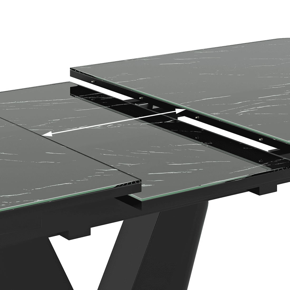 Caribu 4 To 6 Extendable Dining Table With Set Of 6 Doris Swivel Accent Chairs (Colour- Dark Grey, Finish- Black High Gloss)