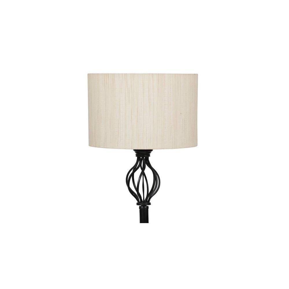 Haley Black Cotton Shade Floor Lamp