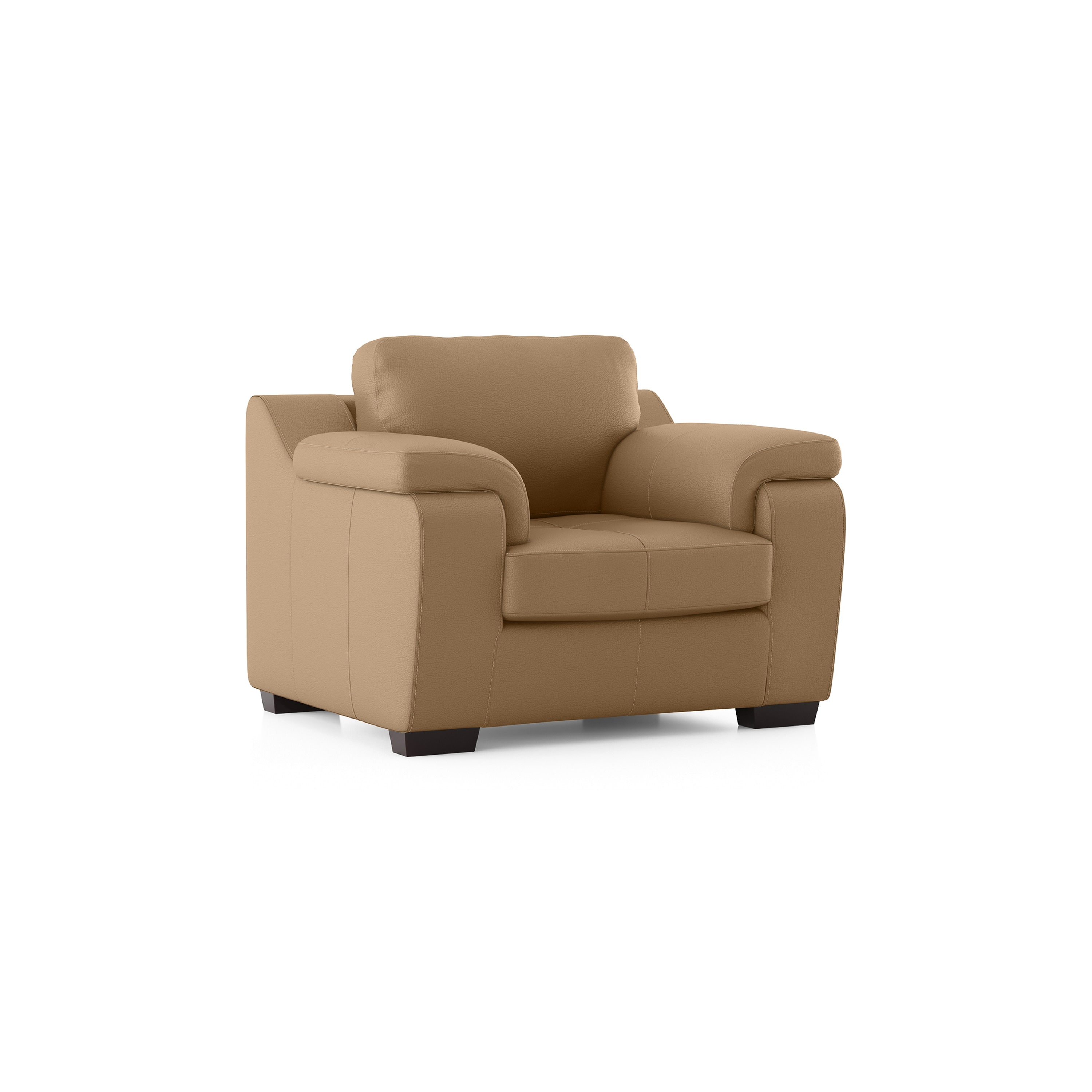Trissino 1 Seater Premium Italian Leather Sofa In Ecru