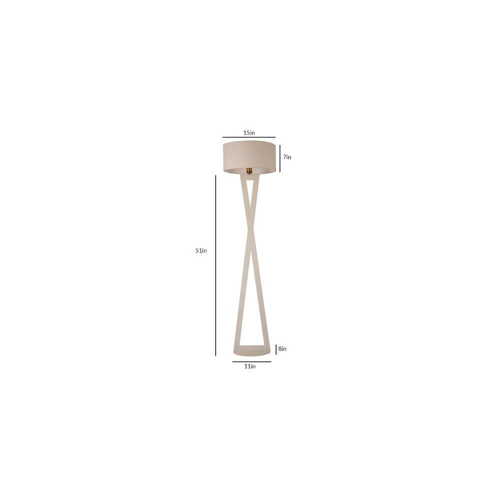 Hamptons White Metal Shade Club Floor Lamp with Metal Base