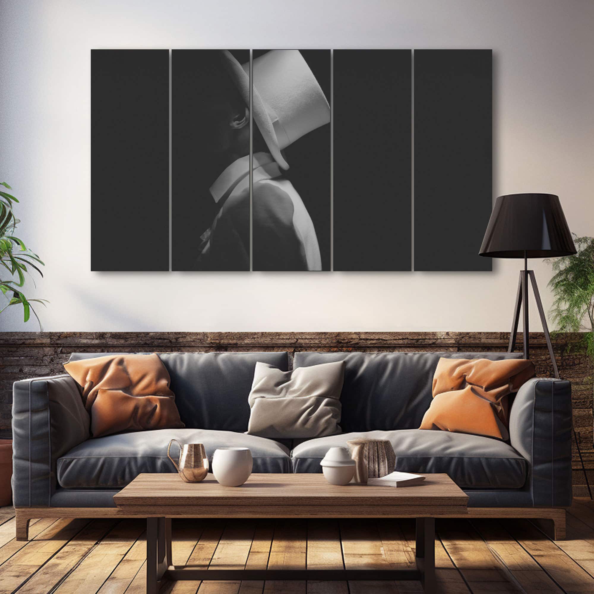 The Castle Decor Abstract Art Wall Painting Wooden Framed Digital Painting 27x48 Inch (Style 29) - The Castle Decor