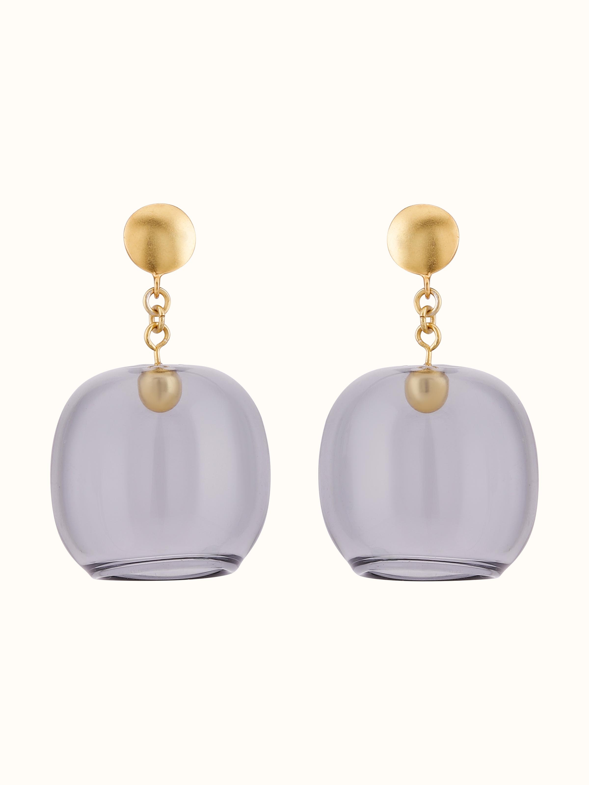 Silver Flame Glass Drop Earrings