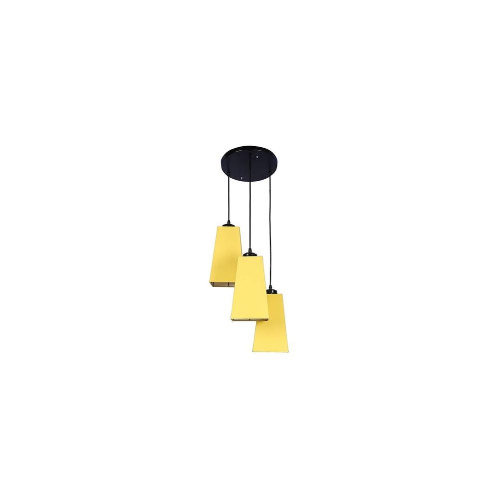 Uriel Yellow Fabric Cluster Hanging Light