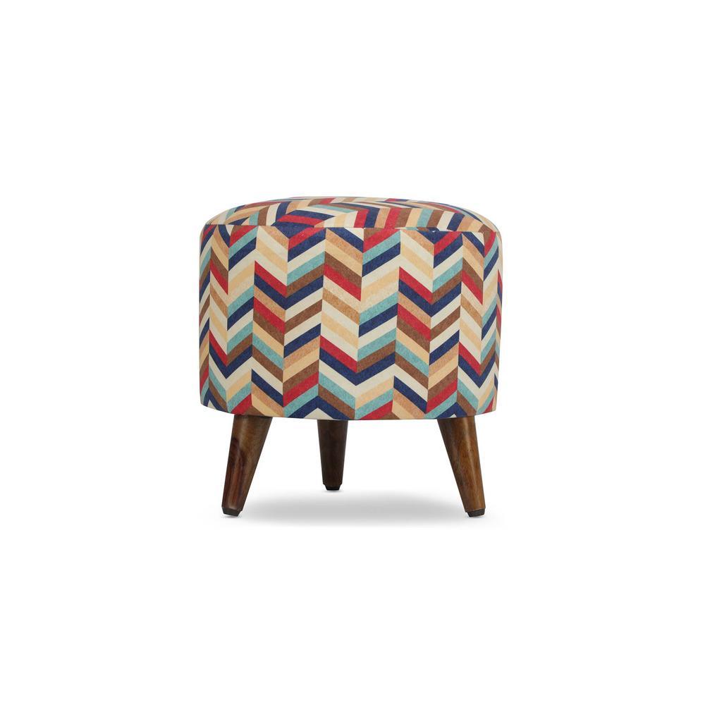 Milo Solid Wood  Ottomon in  Multicolor Colour