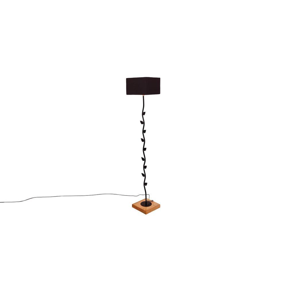 Edythe Black Cotton Shade Floor Lamp