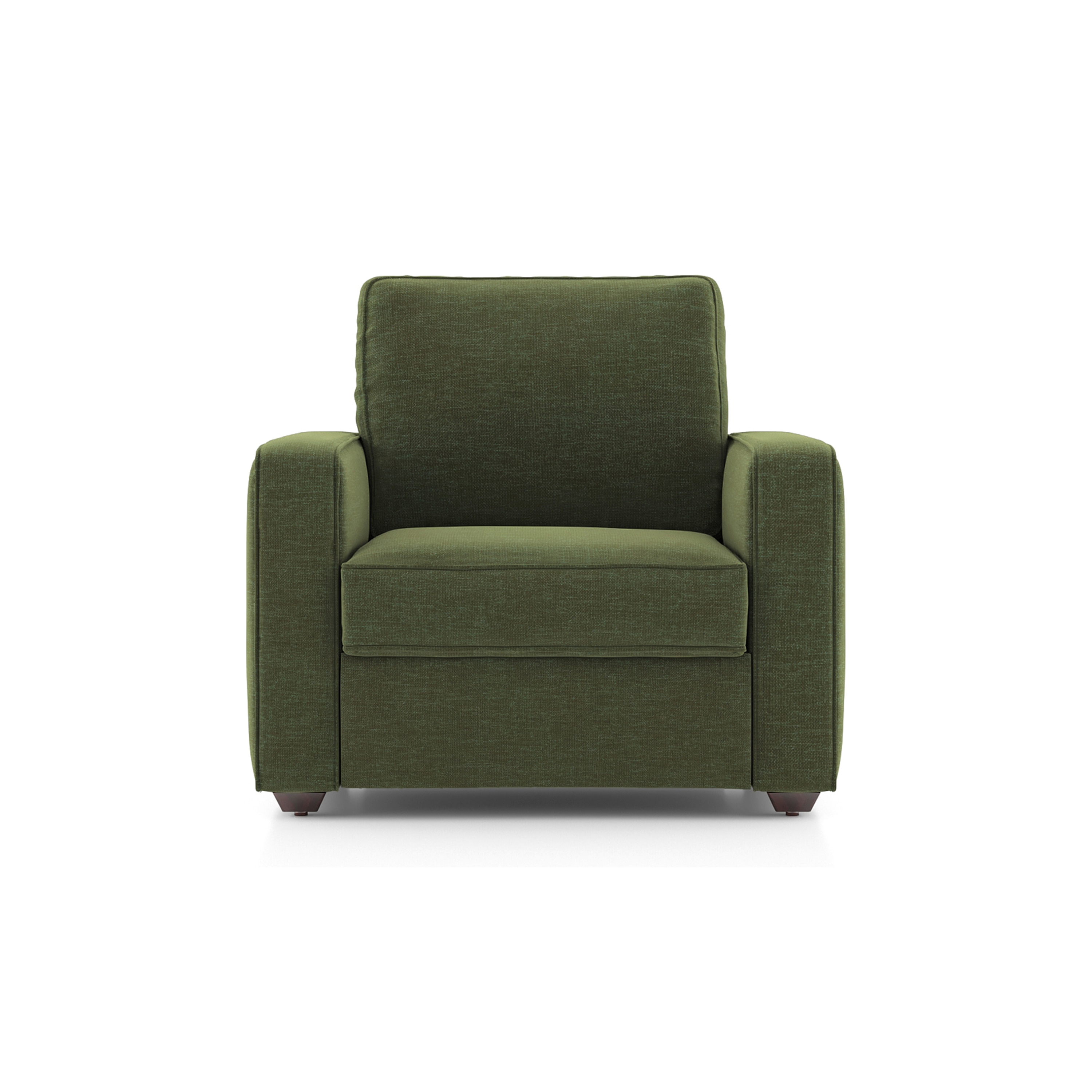 Apollo Compact 1 Seater Fabric Sofa in Moss Green Colour - Urban Ladder