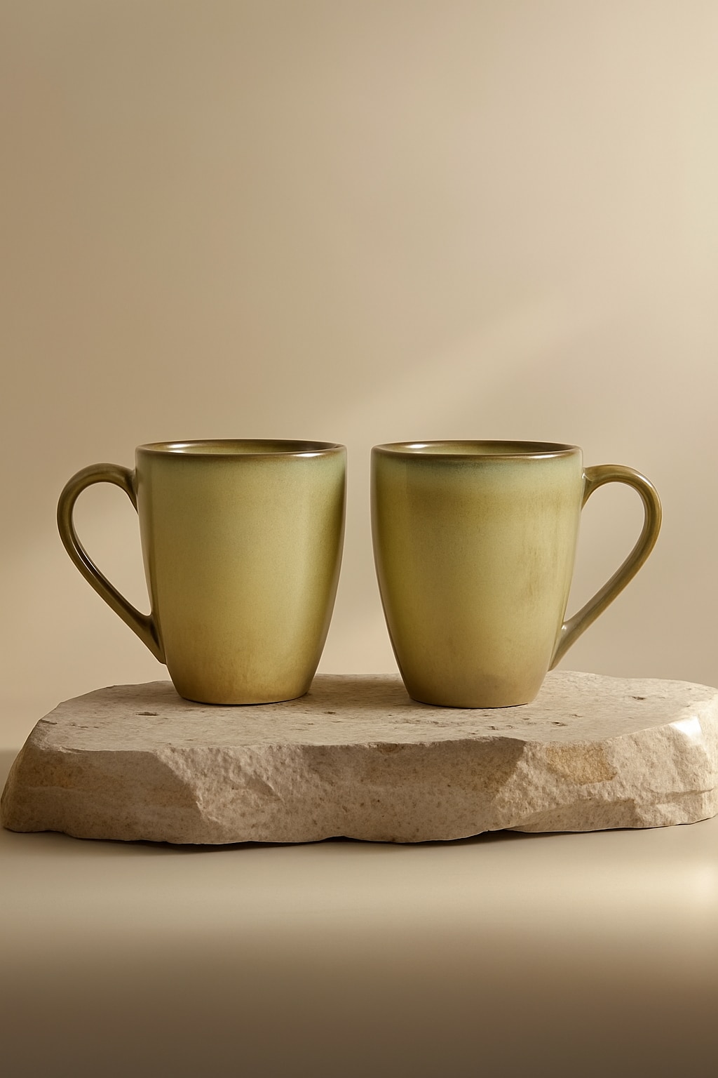Beige Rustic Dawn Elegant Ceramic Mug Set - Simply Soho