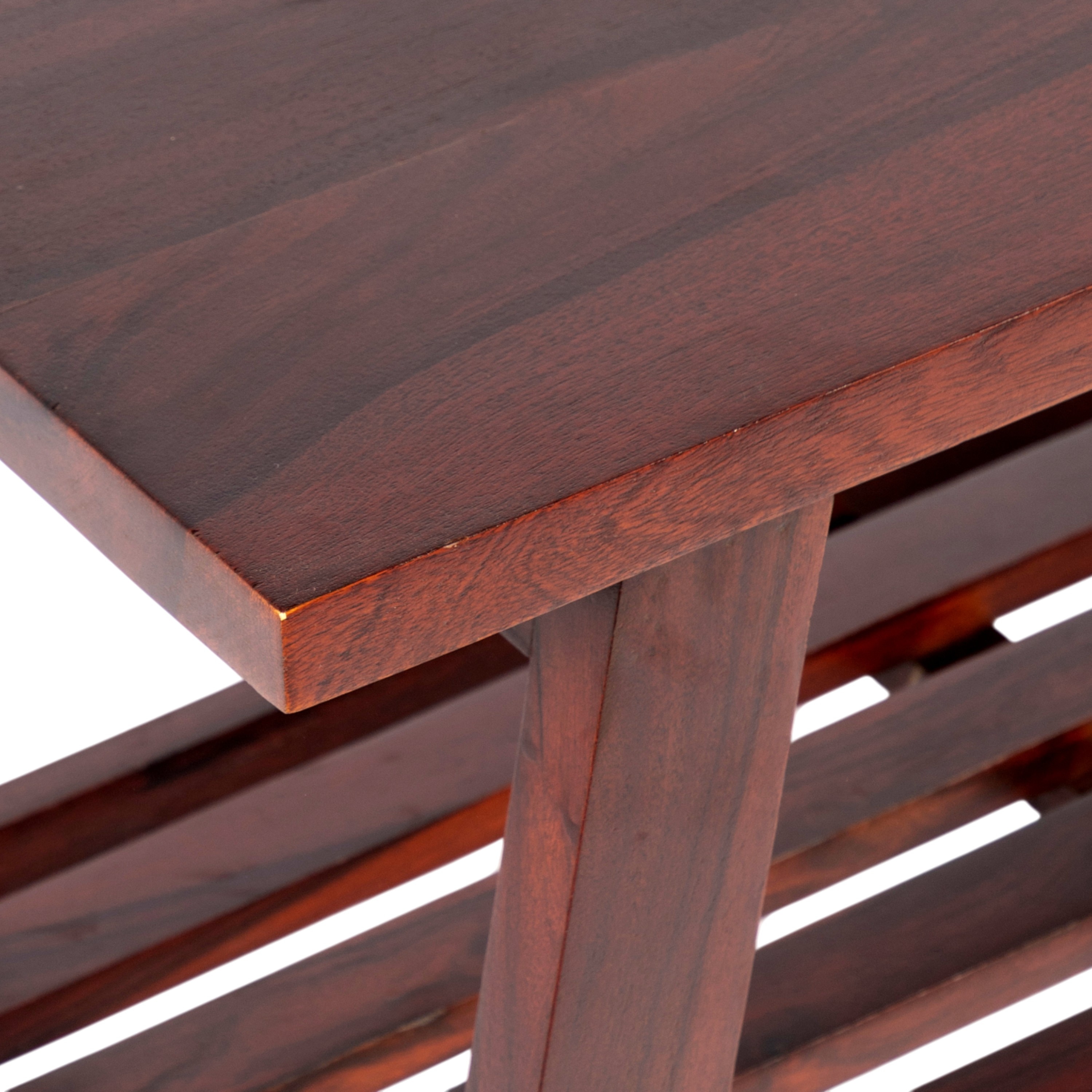 Alison Sheesham Wood Coffee Table In Walnut Finish