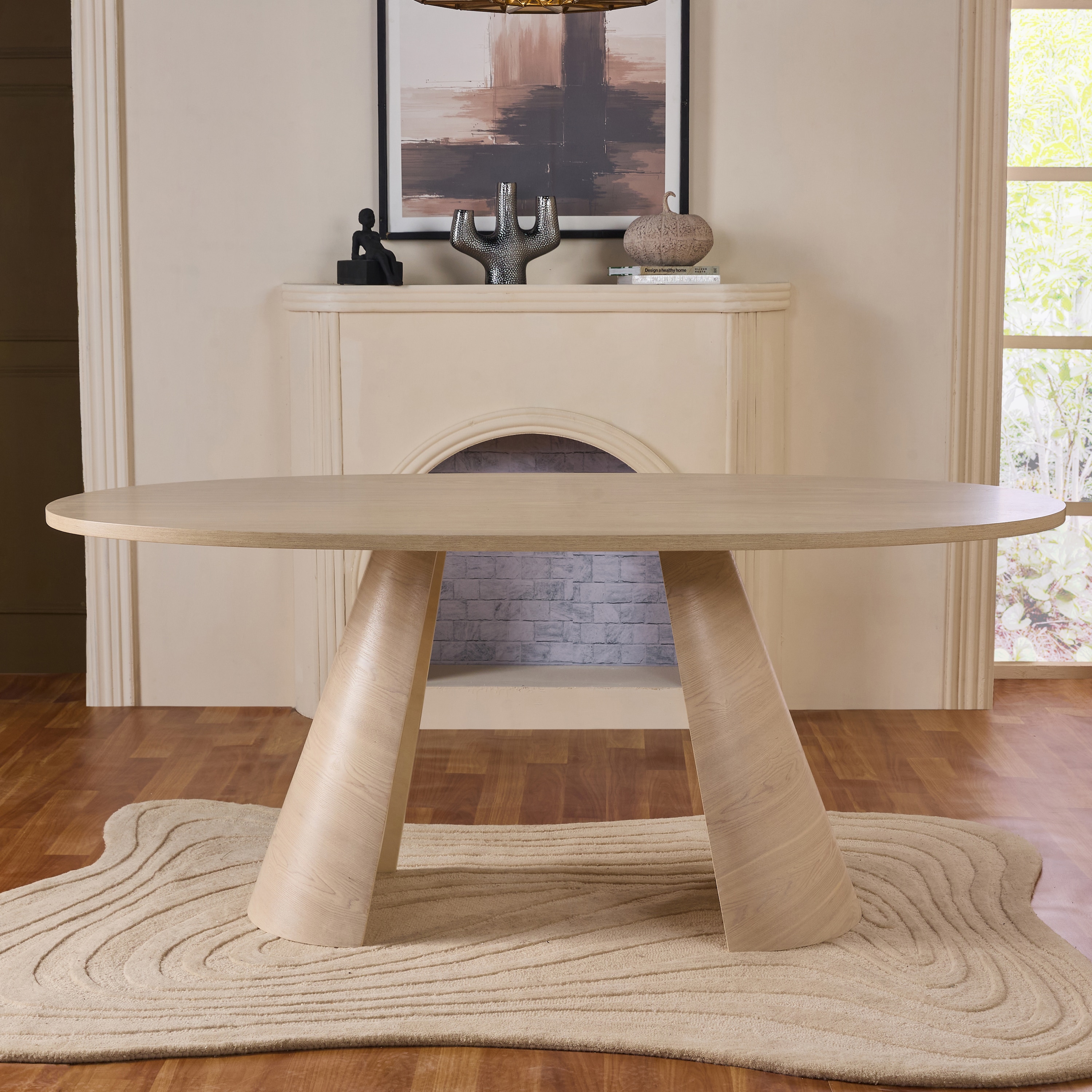 Andrew Hughes Veneer 6 Seater Dining Table in White Oak Finish - Living Shape