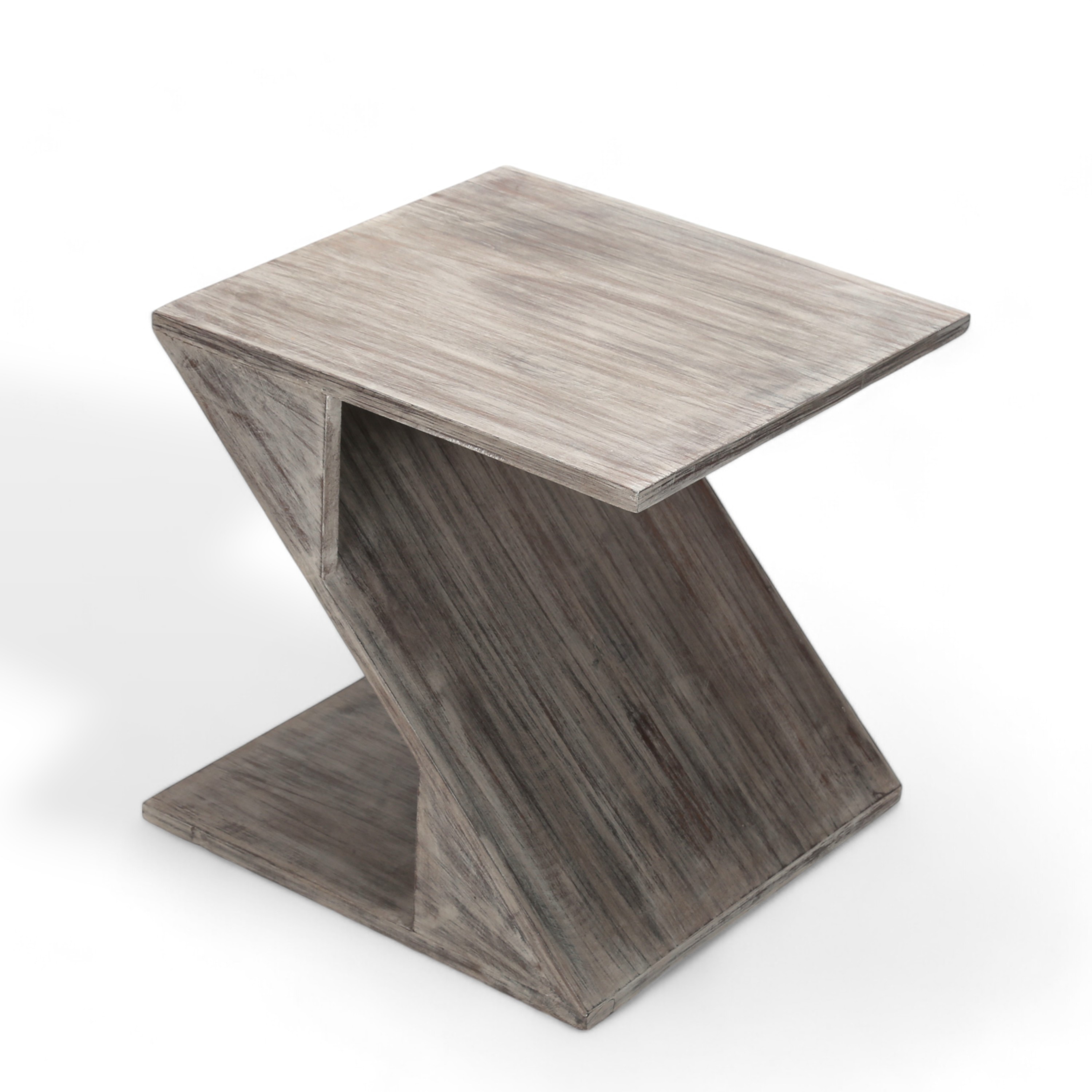 Berlin Sheesham Wood Tea Table In Rustic Grey Matte Finish