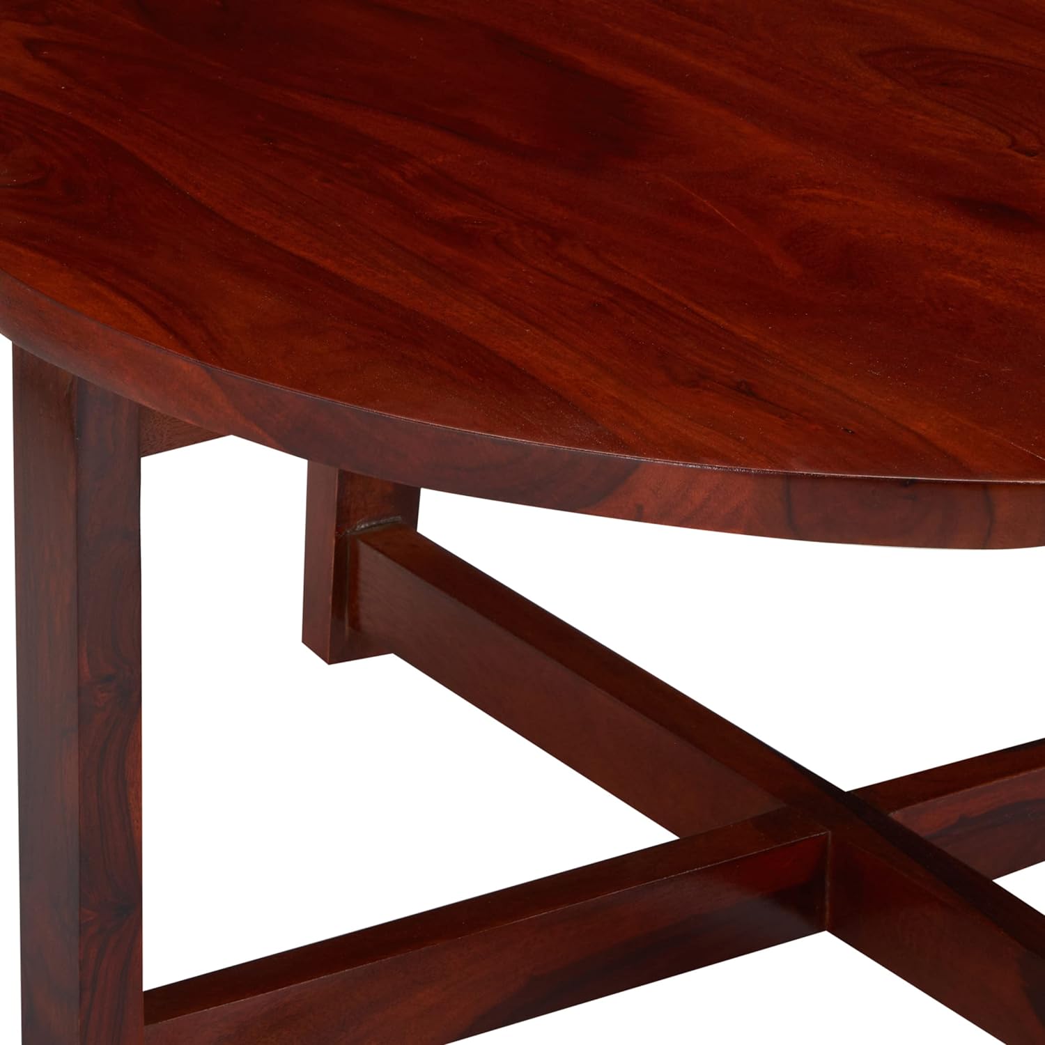 Nashville Sheesham Wood Accent Coffee Table Set With 4 Stools In Honey Finish