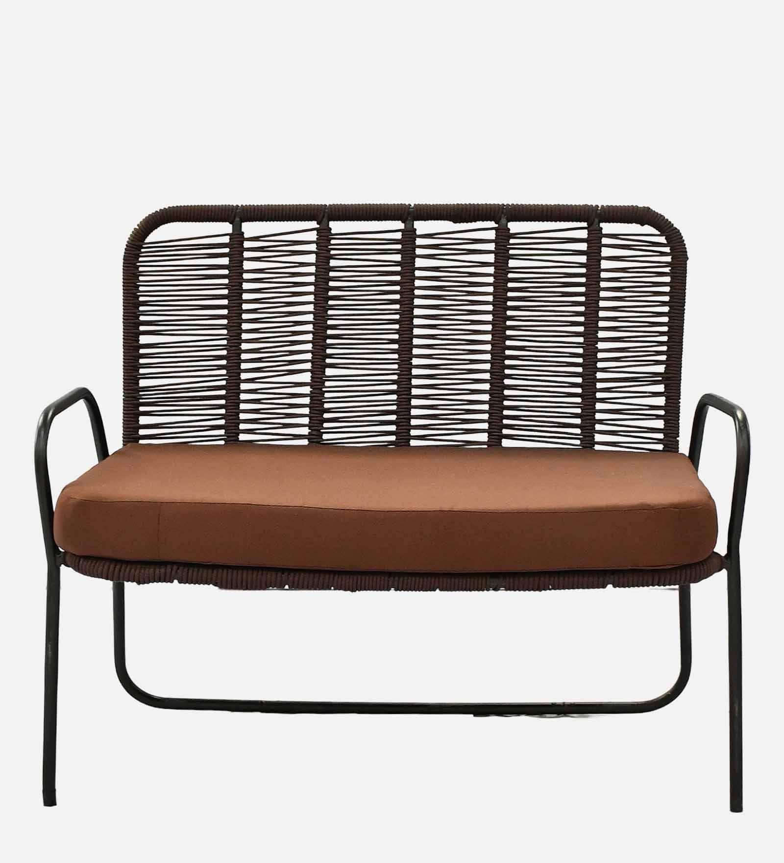 Madrid 2+1+1 Seater Rope Sofa Set in Brown Finish