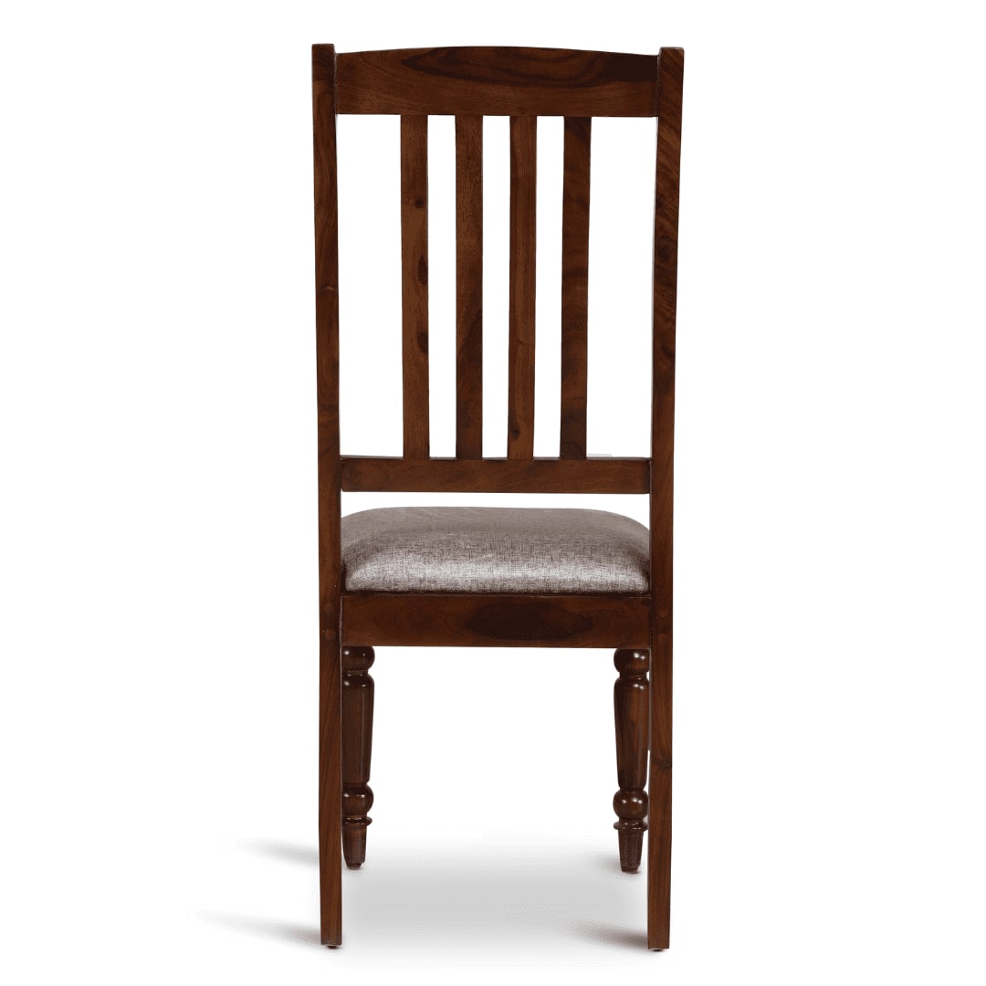 Globally Indian Sheesham Wood 6 Seater Dining Table Set With 6 Seater Cushioned Chairs -Straight Line Backrest